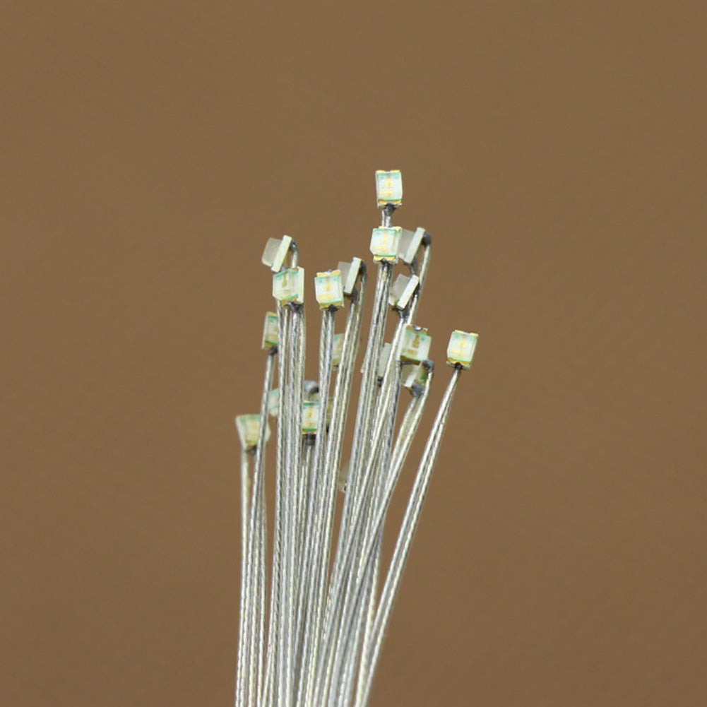 T0805 20pcs Pre-wired micro PTFE Wire SMD LED 0805 Lights Free Resistors