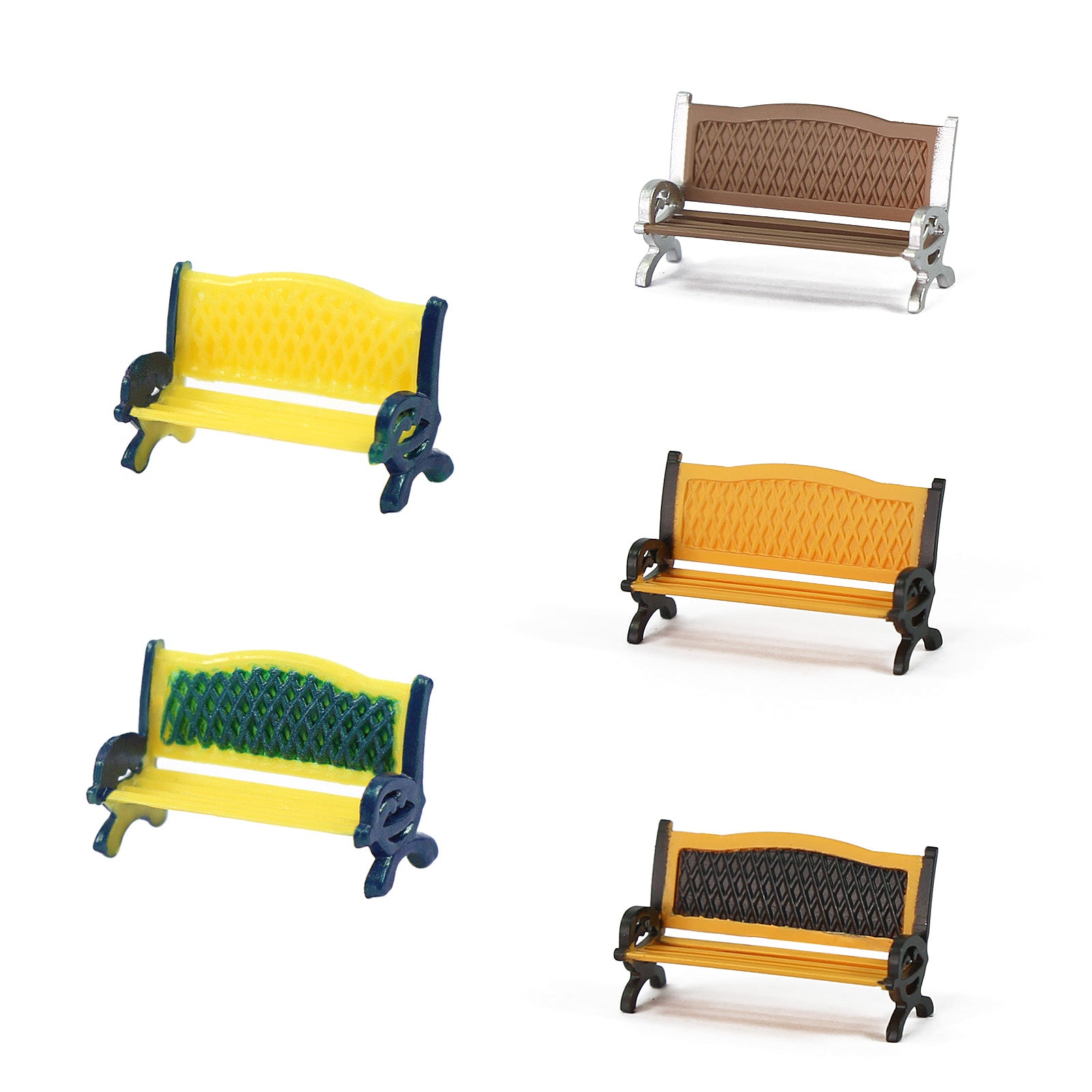 ZY35087 12pcs HO Scale 1:87 Platform Park Street Seat Bench Chair