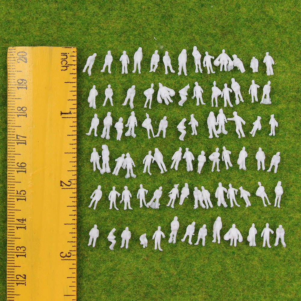 P200B 200pcs Z Scale 1:200 Model Trains White Figures Z Gauge