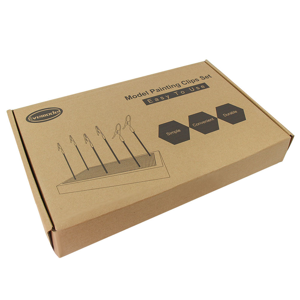 GJJC20B 1 Piece Model Painting Clips Set Cardboard Base 25pcs Alligator Clips Bamboo Sticks