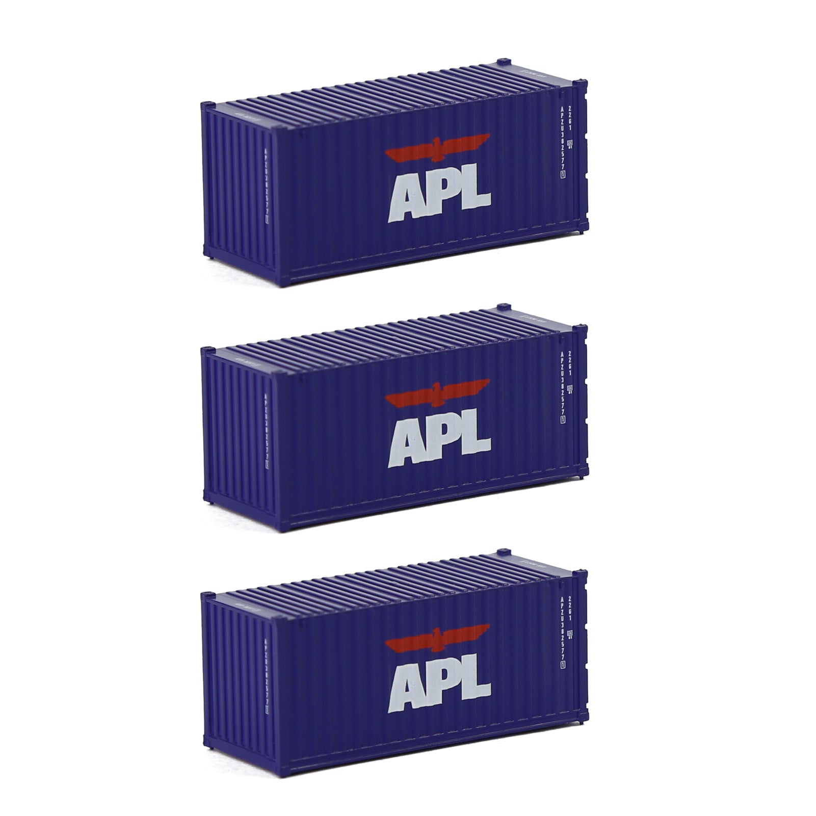 C15007 3pcs N Scale 1:160 20ft Shipping Container