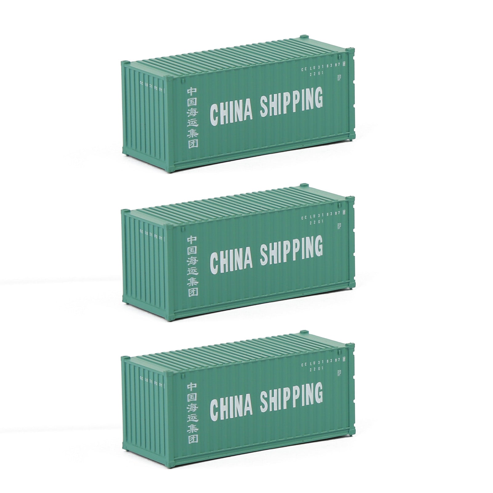 C15007 3pcs N Scale 1:160 20ft Shipping Container