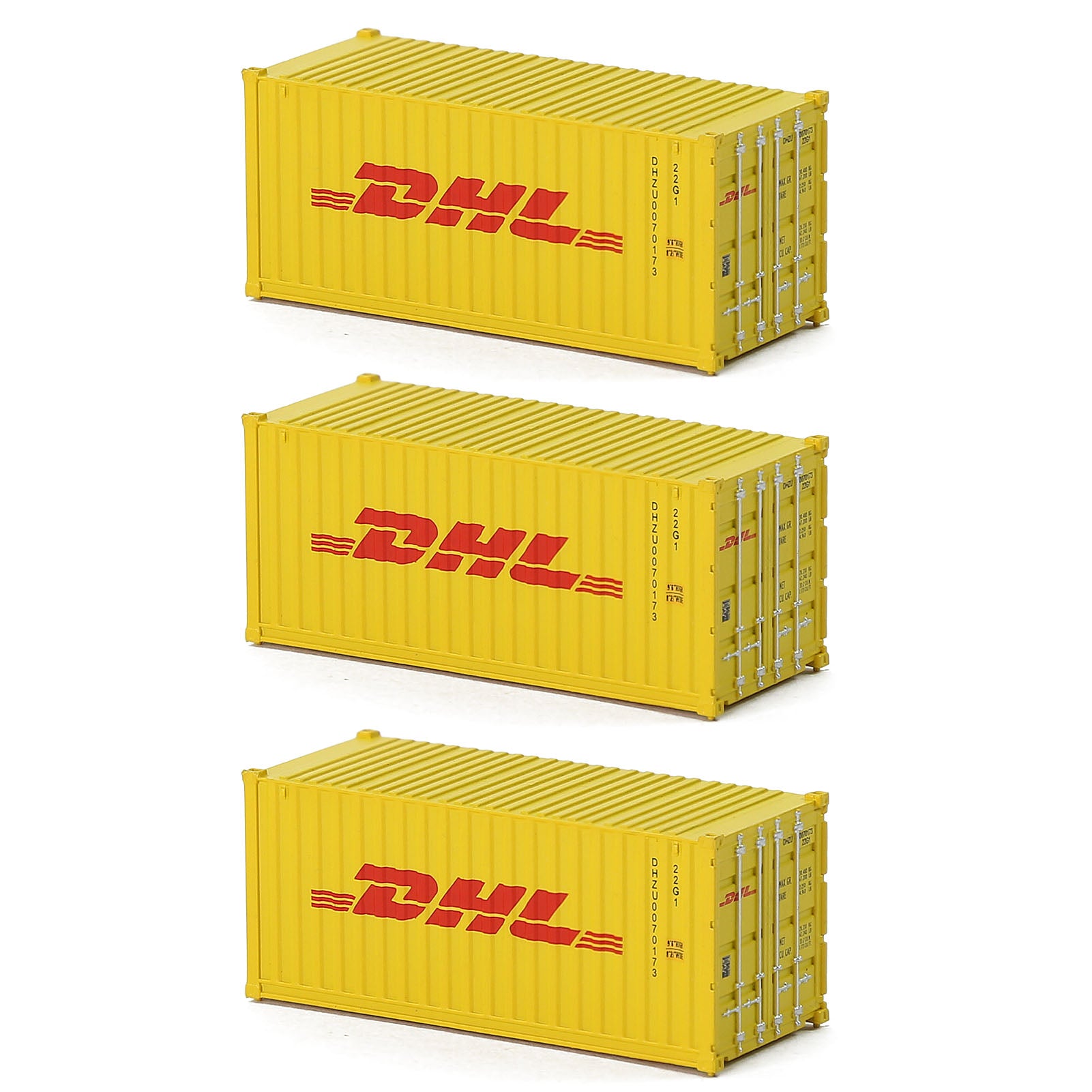 C15007 3pcs N Scale 1:160 20ft Shipping Container