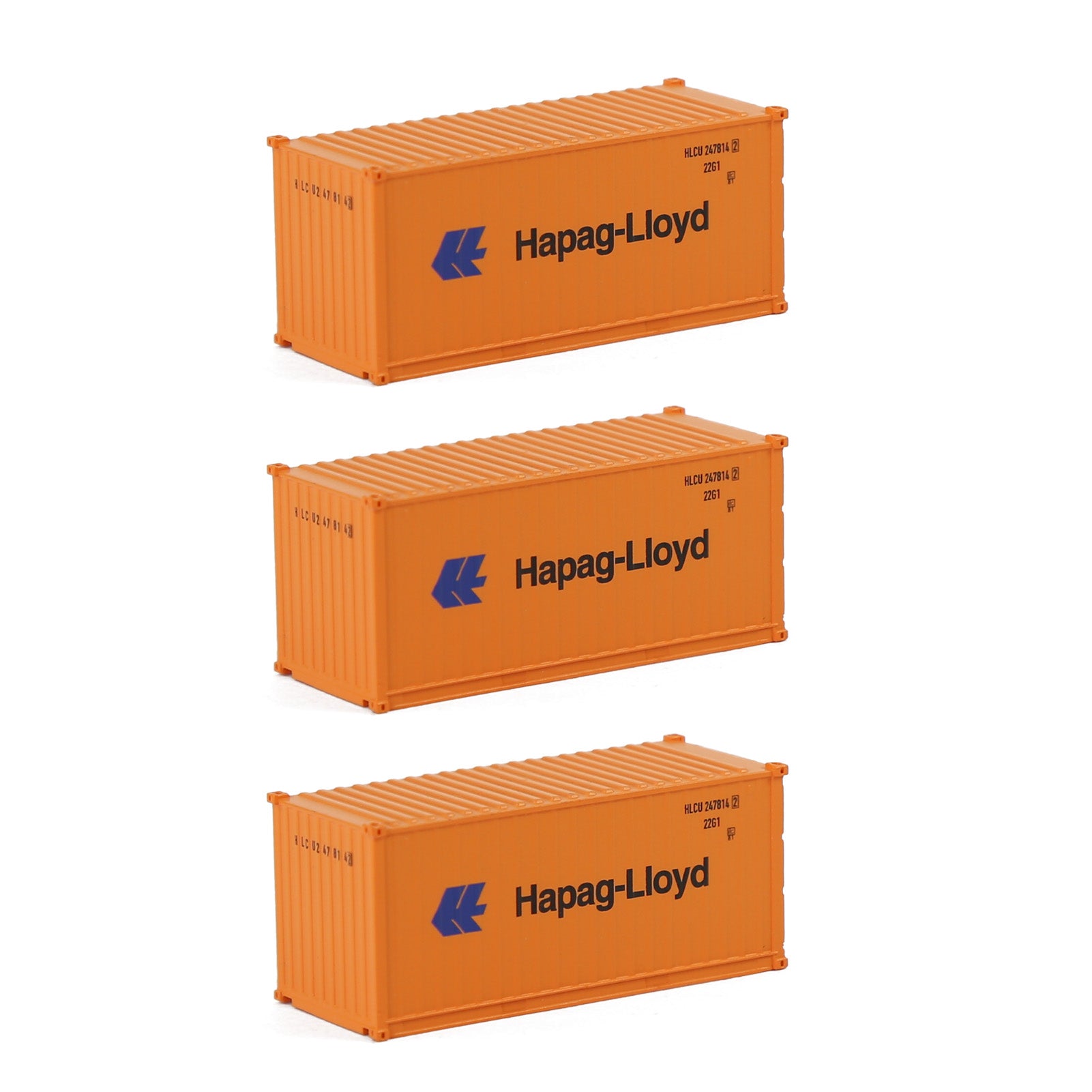 C15007 3pcs N Scale 1:160 20ft Shipping Container