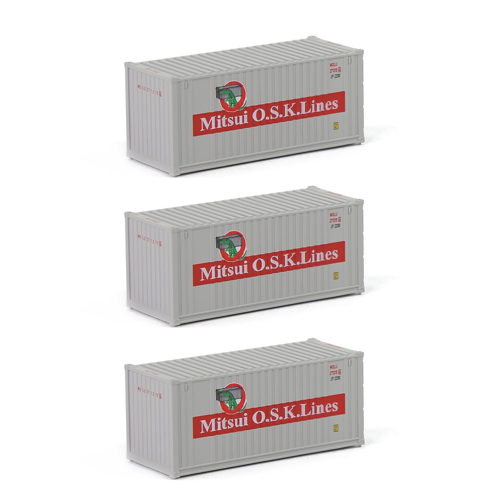 C15007 3pcs N Scale 1:160 20ft Shipping Container