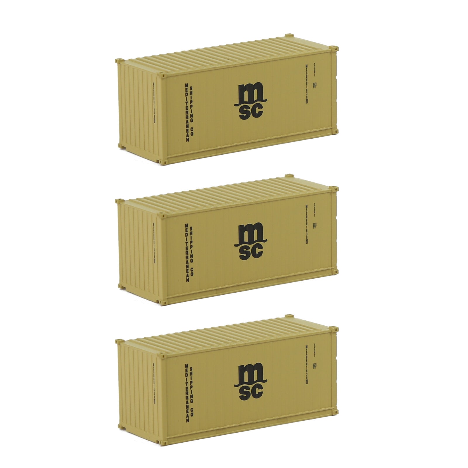 C15007 3pcs N Scale 1:160 20ft Shipping Container