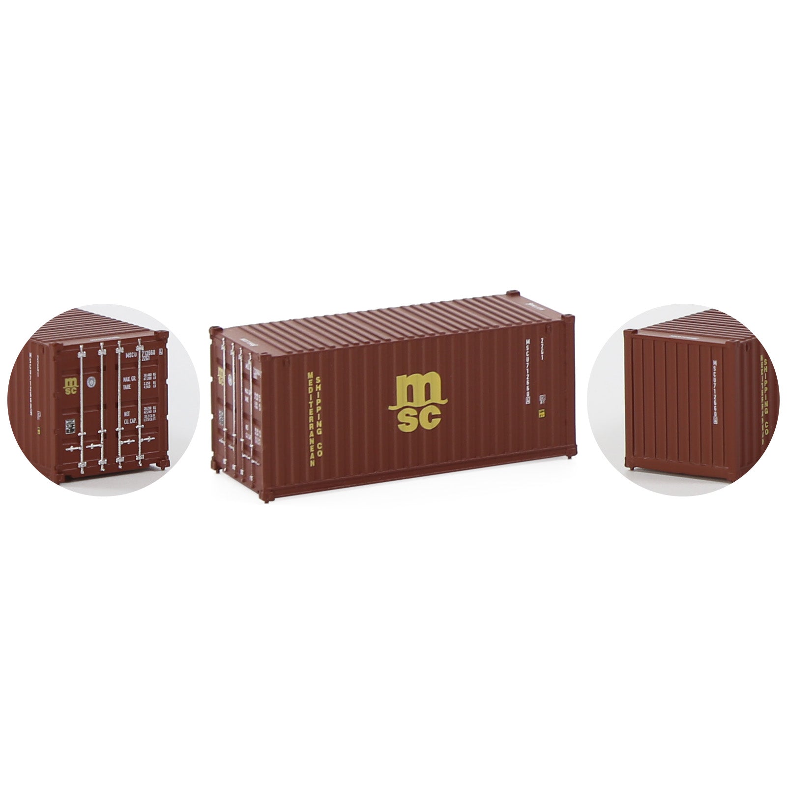 C15007 3pcs N Scale 1:160 20ft Shipping Container