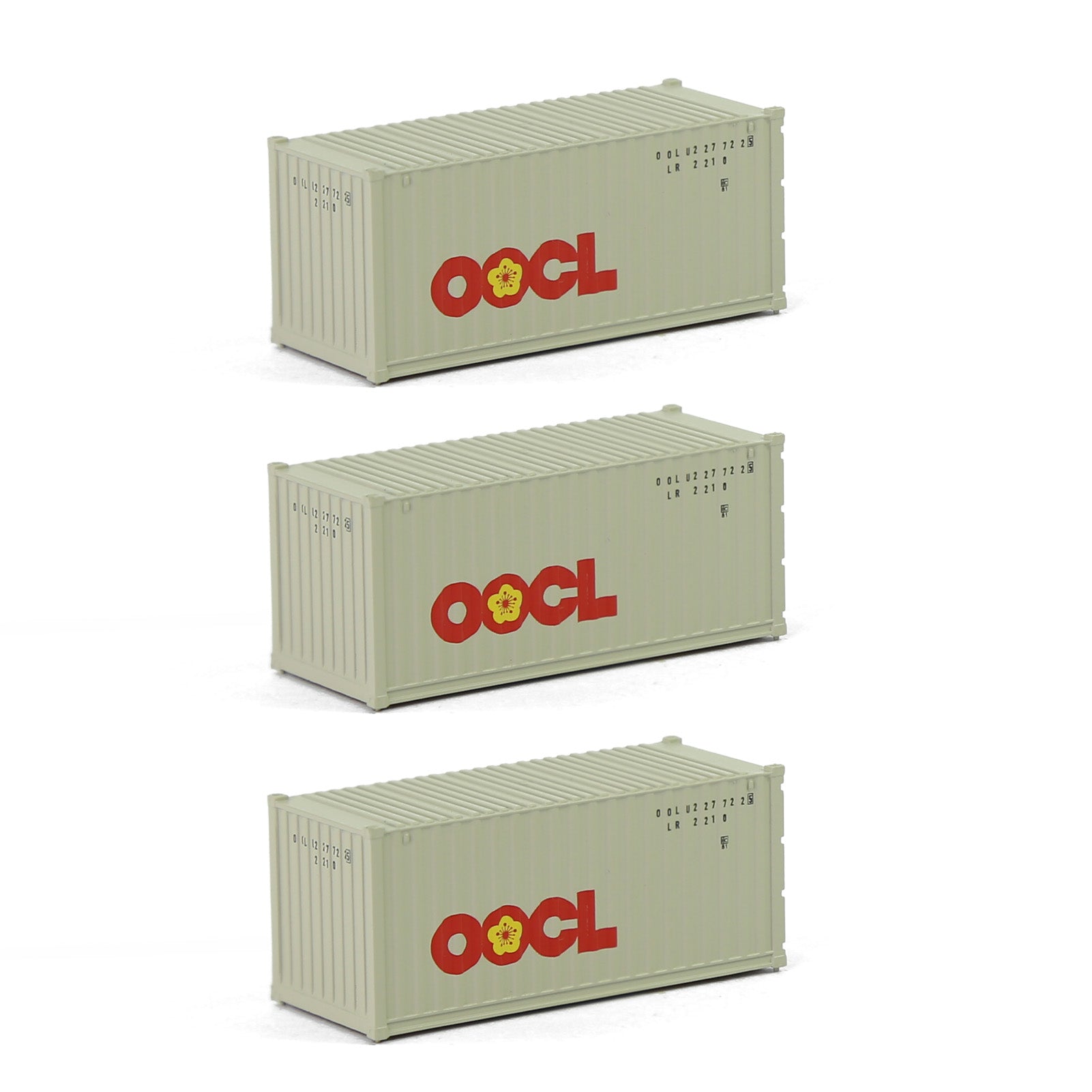 C15007 3pcs N Scale 1:160 20ft Shipping Container