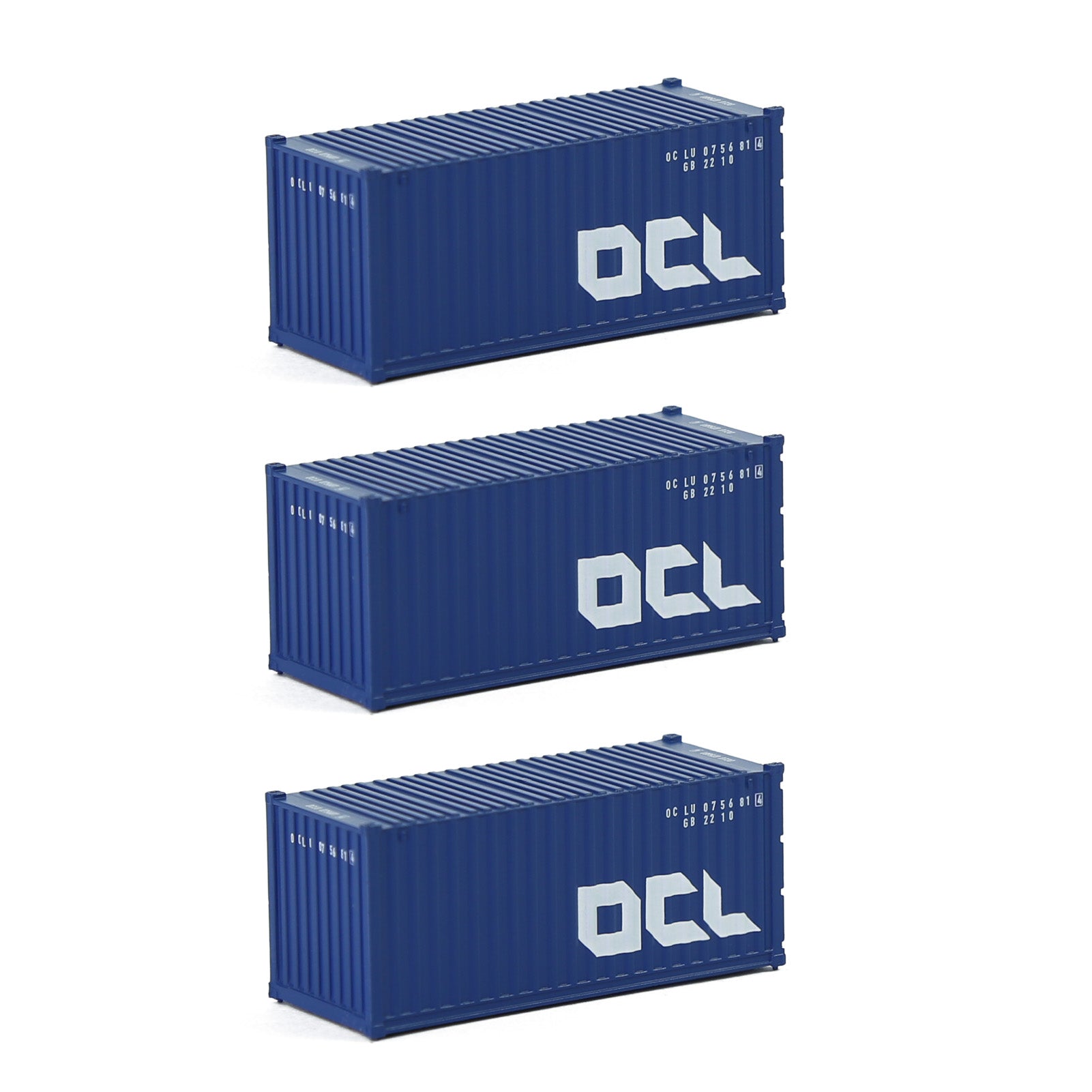 C15007 3pcs N Scale 1:160 20ft Shipping Container