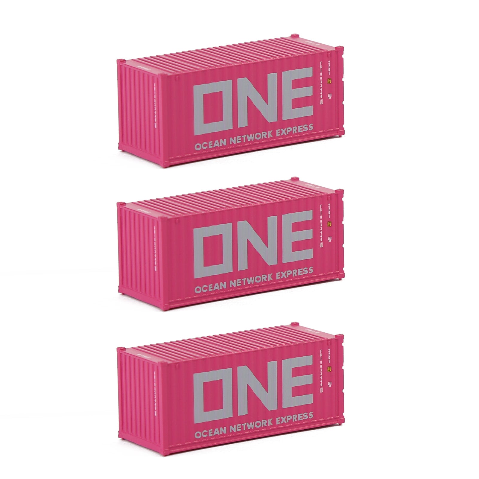 C15007 3pcs N Scale 1:160 20ft Shipping Container