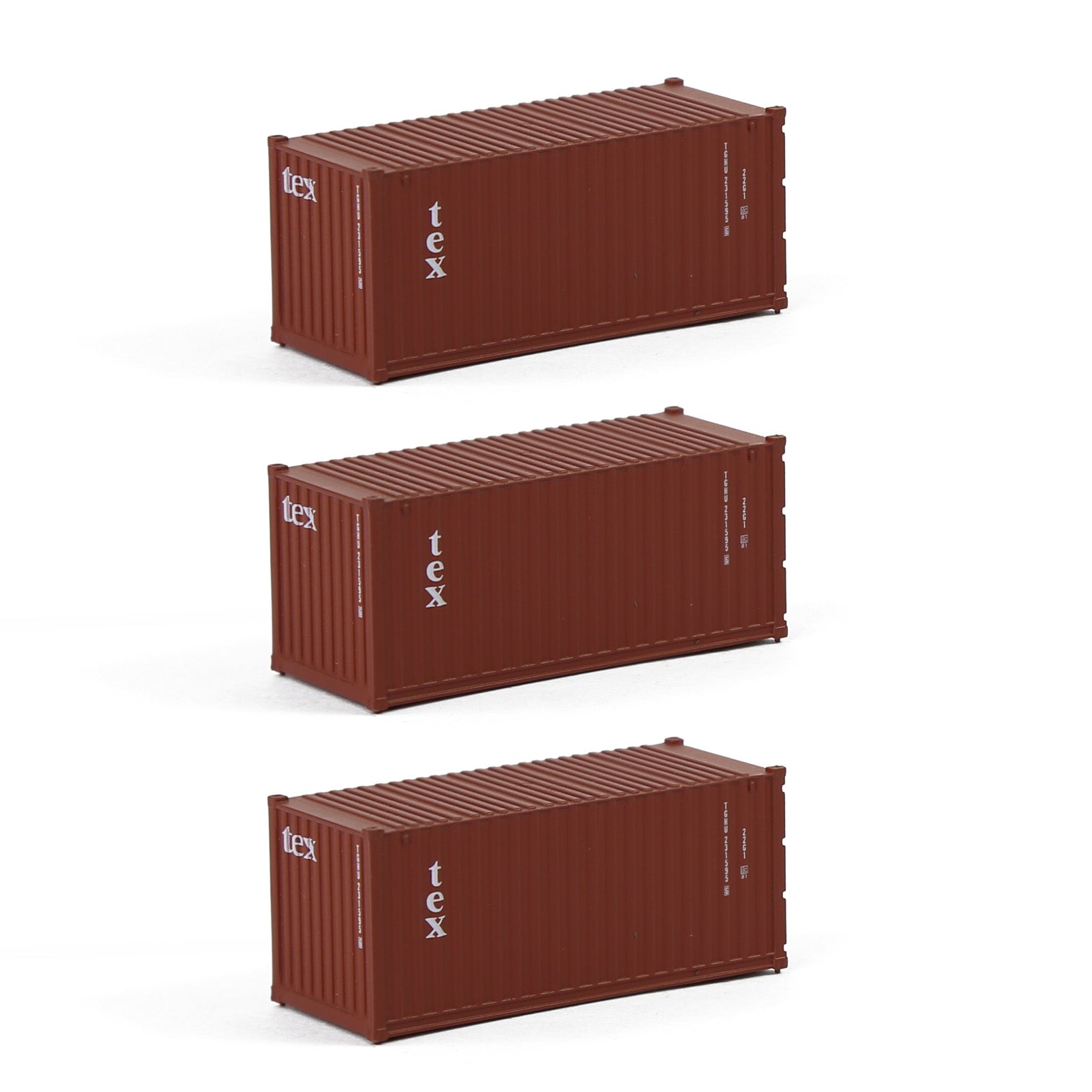 C15007 3pcs N Scale 1:160 20ft Shipping Container