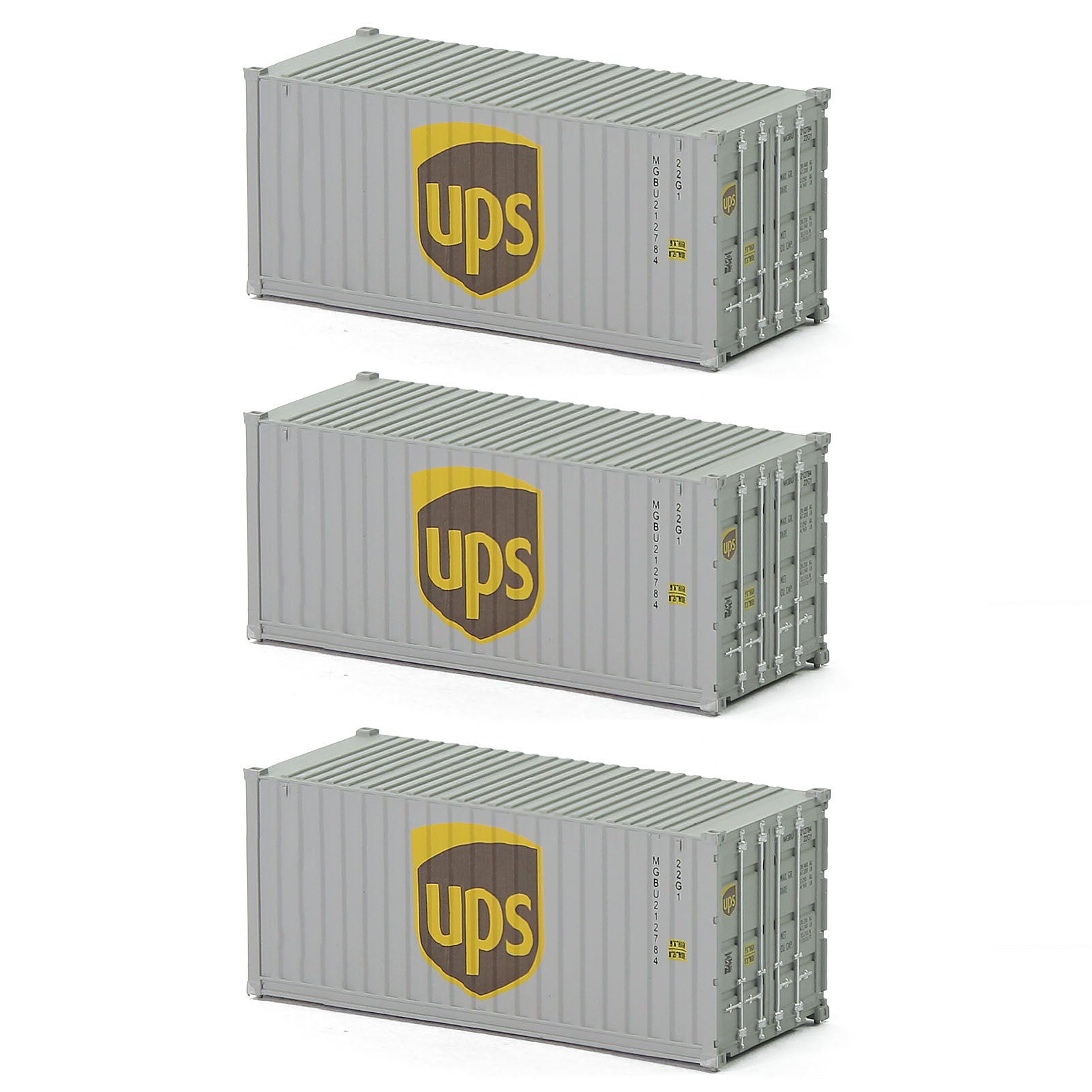 C15007 3pcs N Scale 1:160 20ft Shipping Container