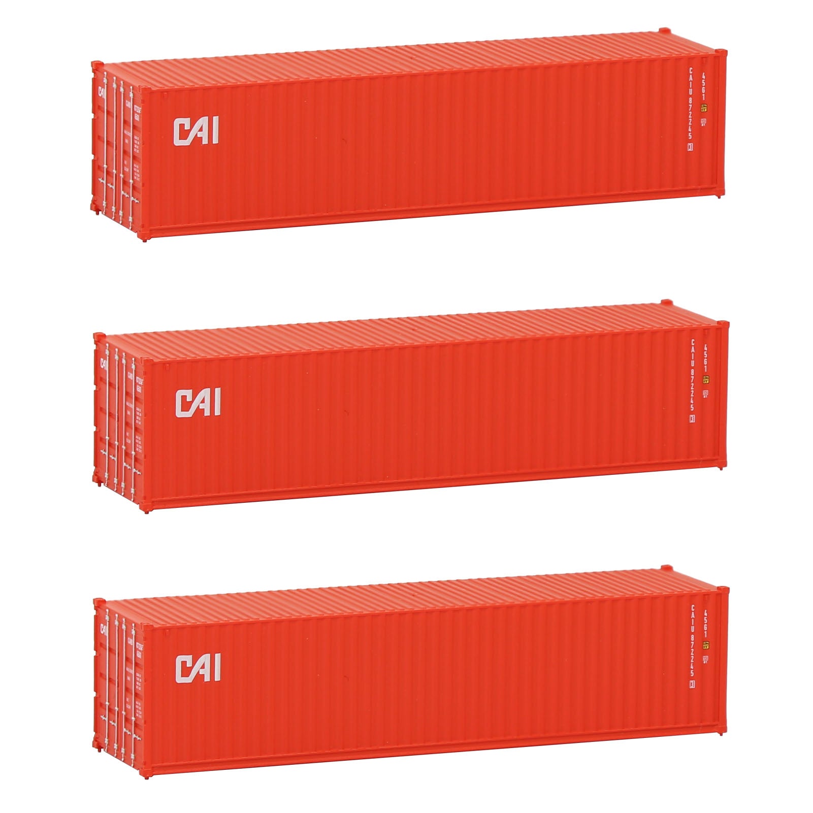 C15008 3pcs N Scale 1:160 40ft Shipping Container Model Railway