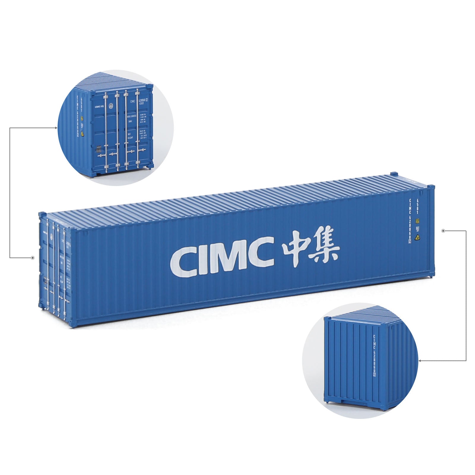 C15008 3pcs N Scale 1:160 40ft Shipping Container Model Railway