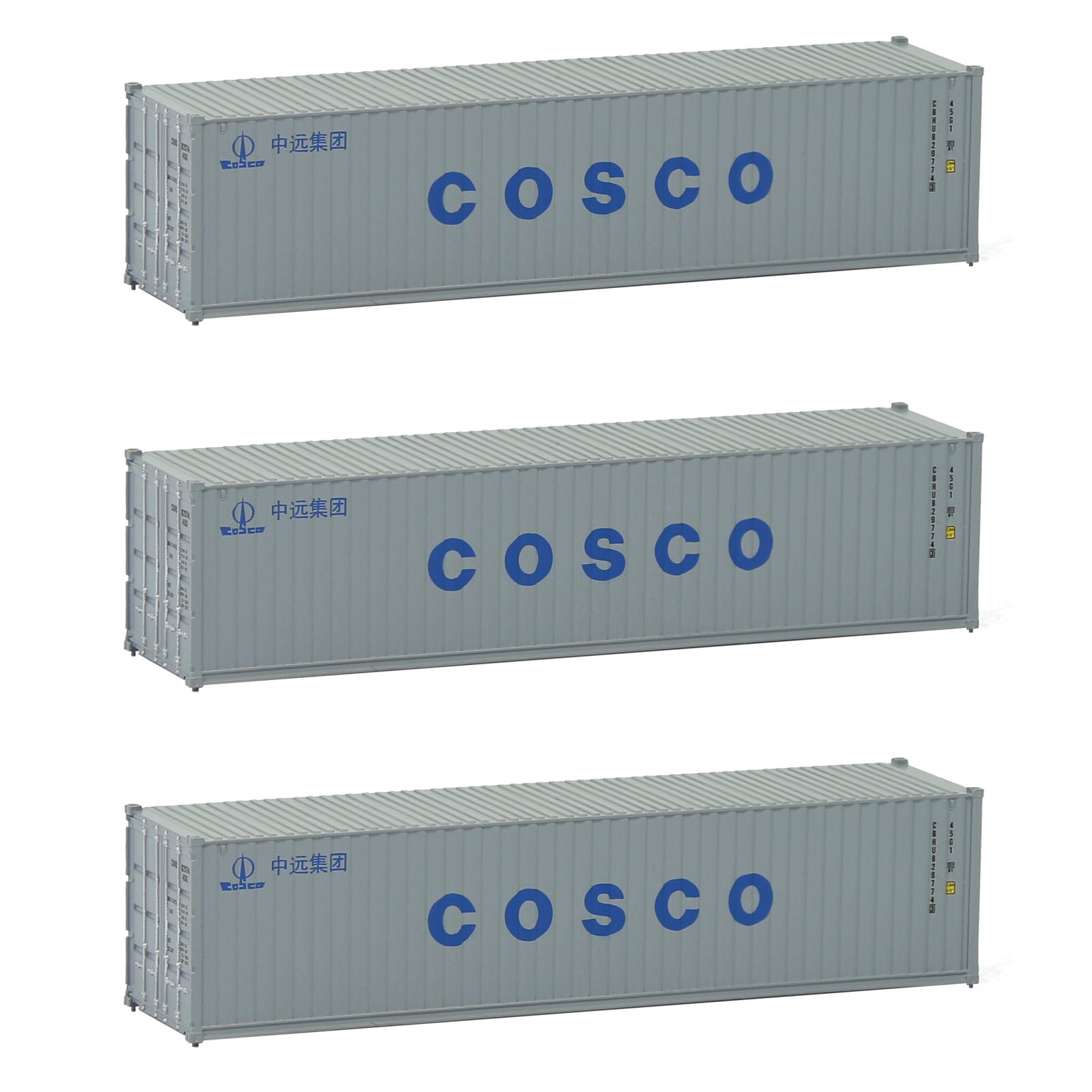 C15008 3pcs N Scale 1:160 40ft Shipping Container Model Railway