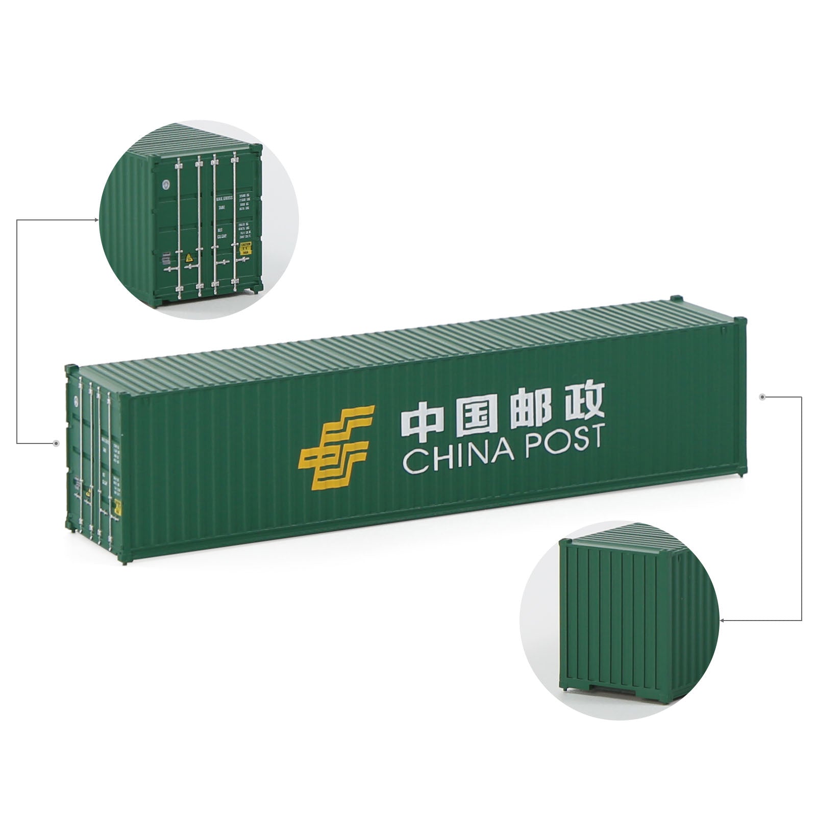 C15008 3pcs N Scale 1:160 40ft Shipping Container Model Railway