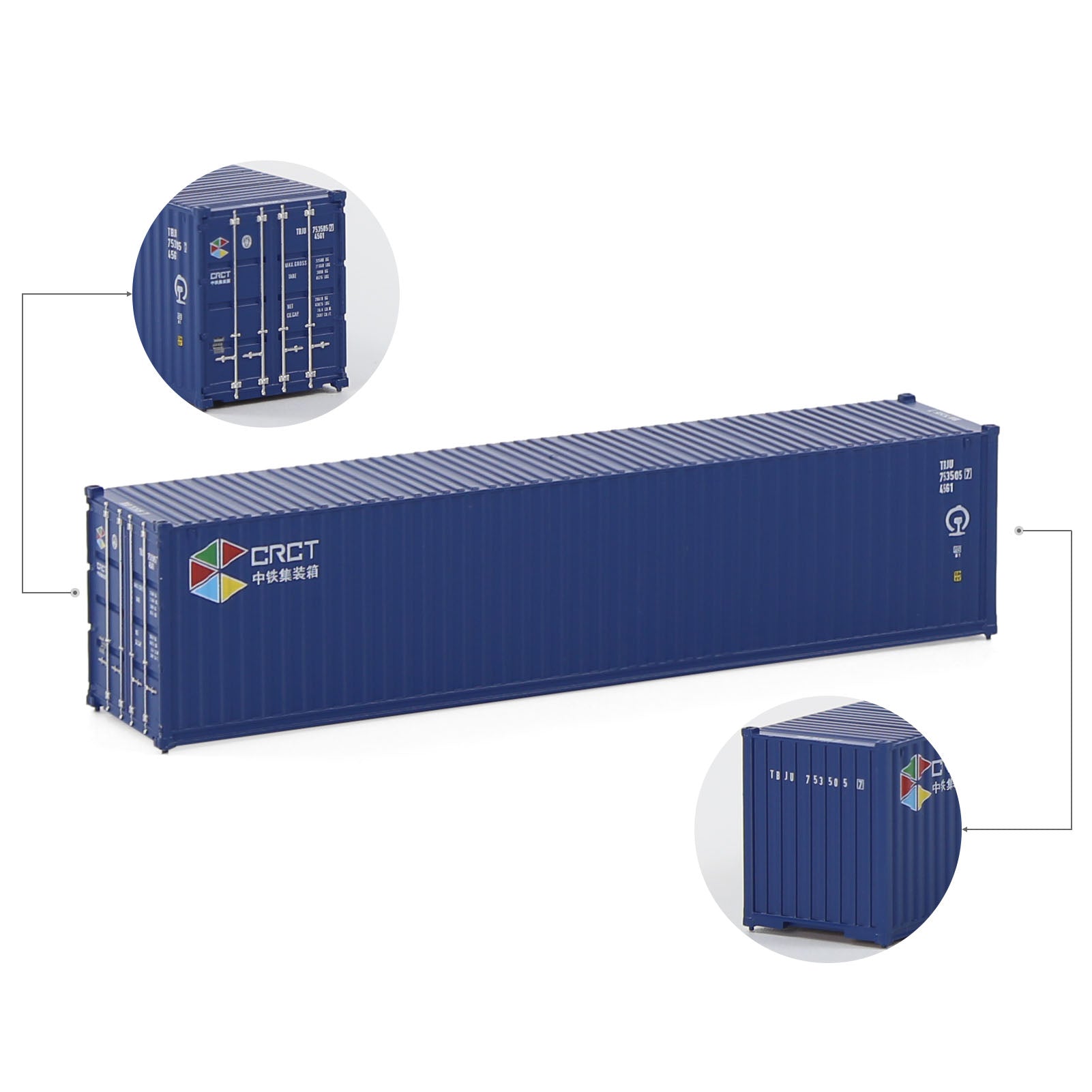 C15008 3pcs N Scale 1:160 40ft Shipping Container Model Railway