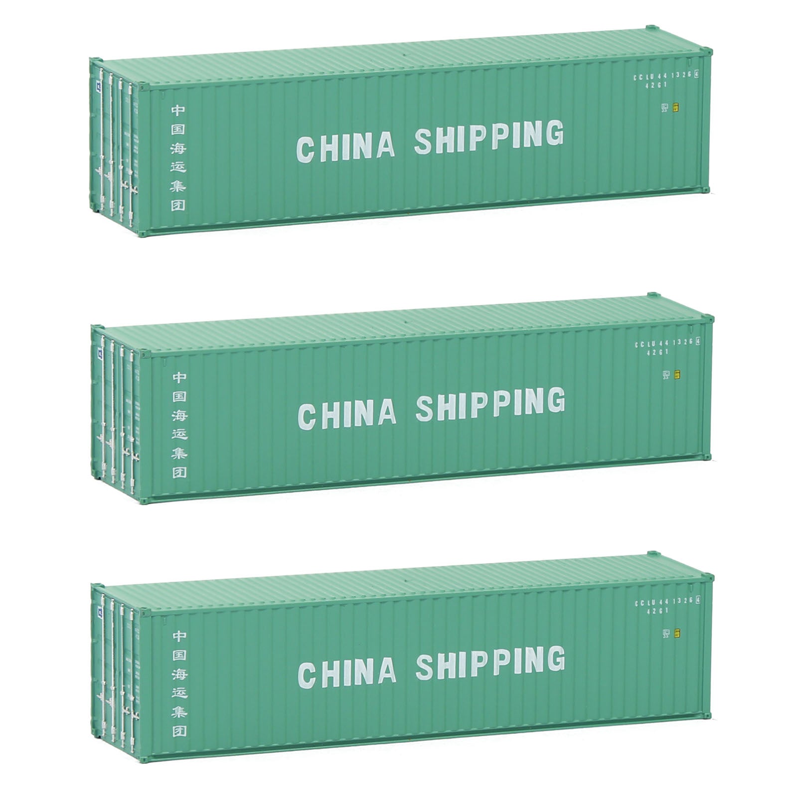 C15008 3pcs N Scale 1:160 40ft Shipping Container Model Railway