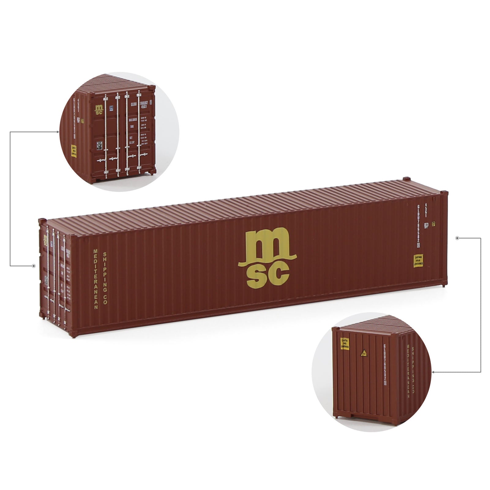 C15008 3pcs N Scale 1:160 40ft Shipping Container Model Railway