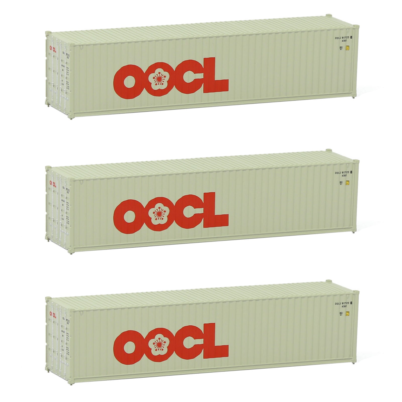 C15008 3pcs N Scale 1:160 40ft Shipping Container Model Railway