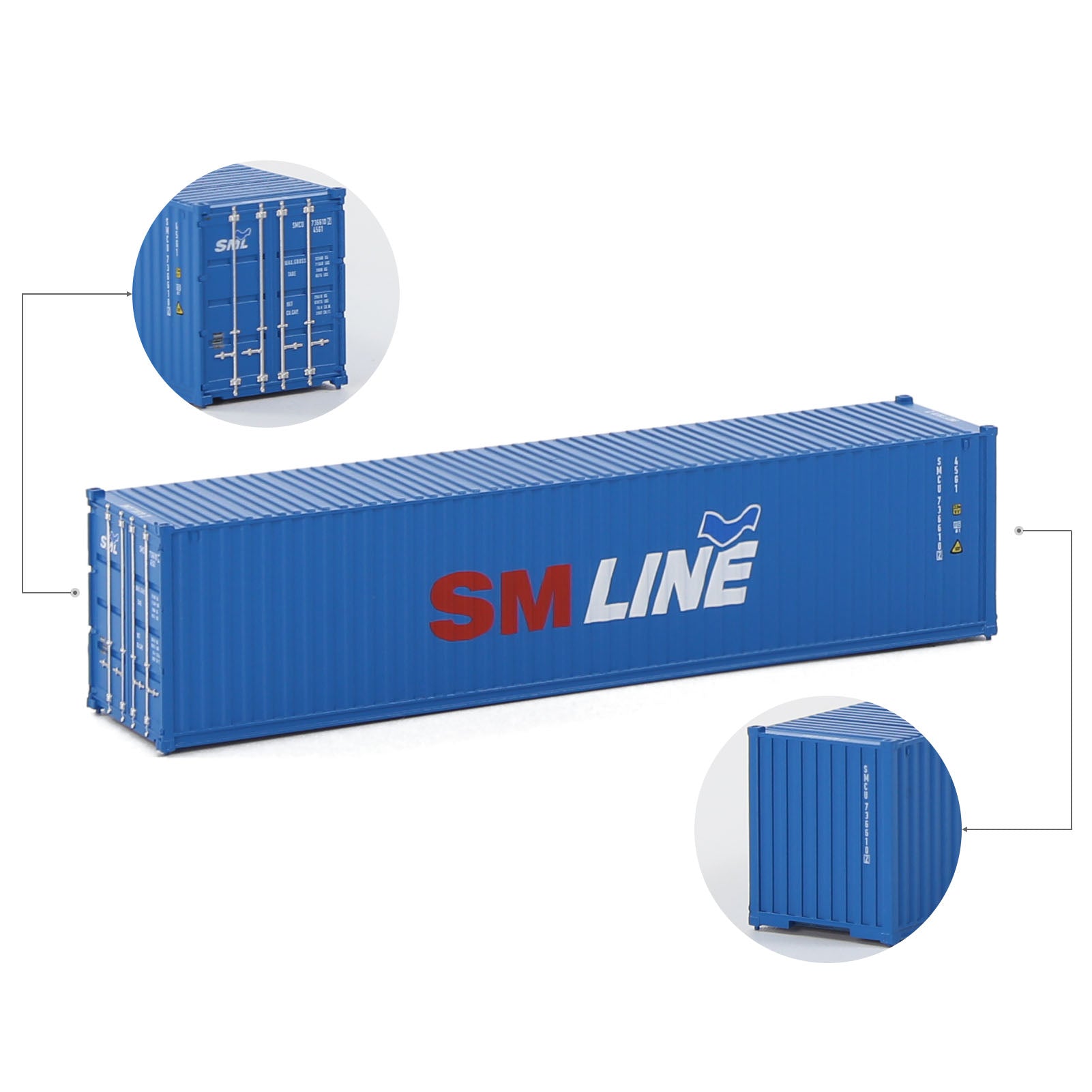 C15008 3pcs N Scale 1:160 40ft Shipping Container Model Railway