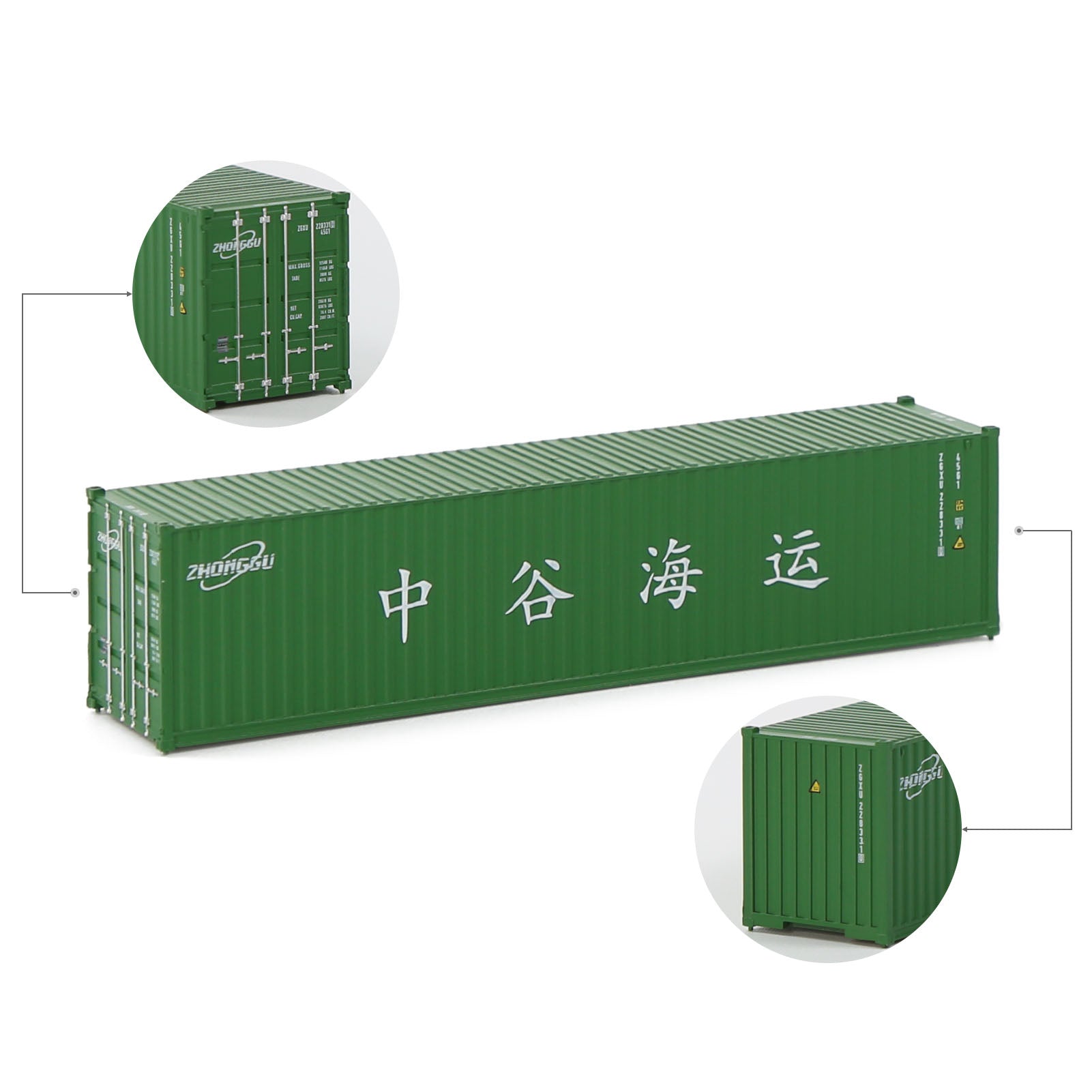 C15008 3pcs N Scale 1:160 40ft Shipping Container Model Railway