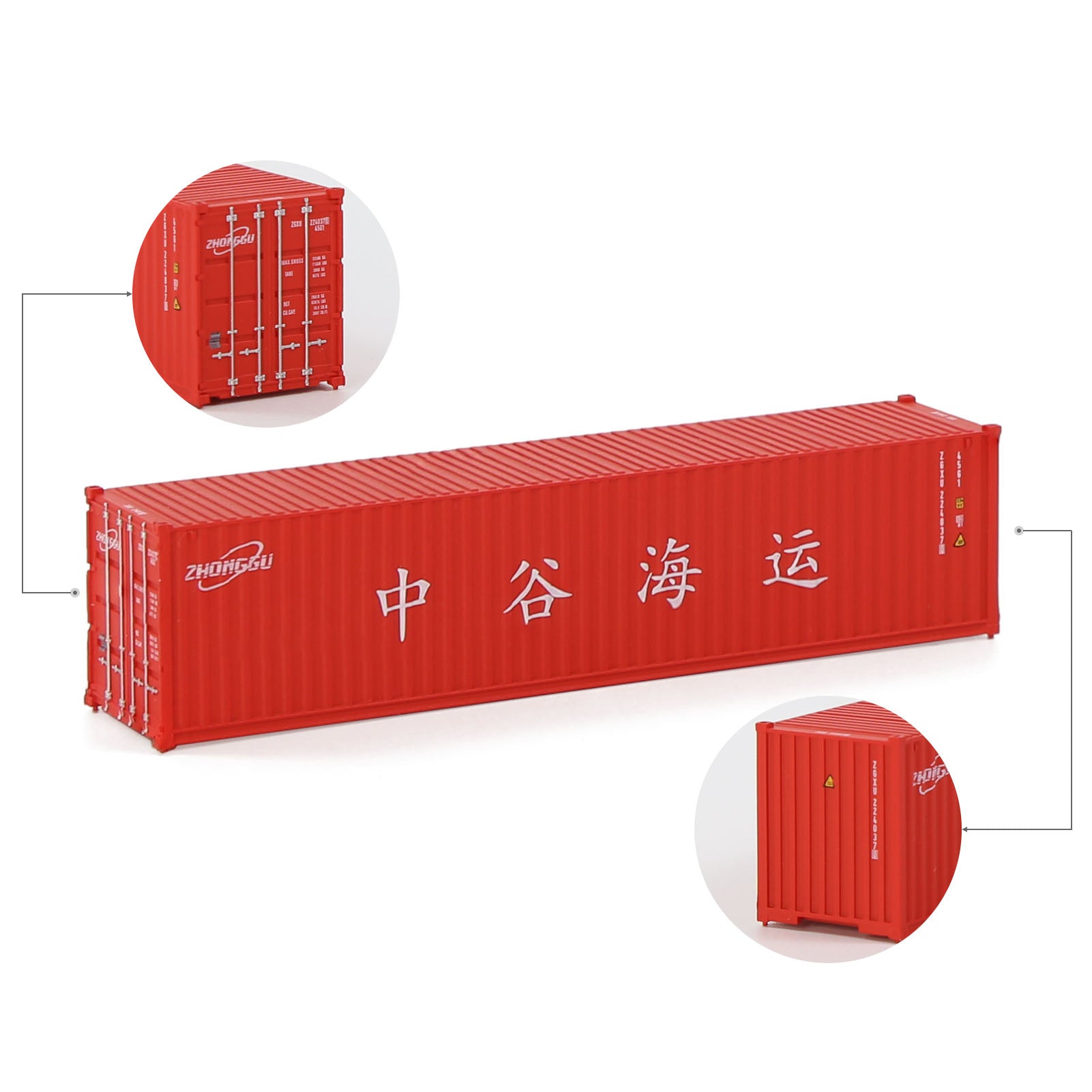 C15008 3pcs N Scale 1:160 40ft Shipping Container Model Railway