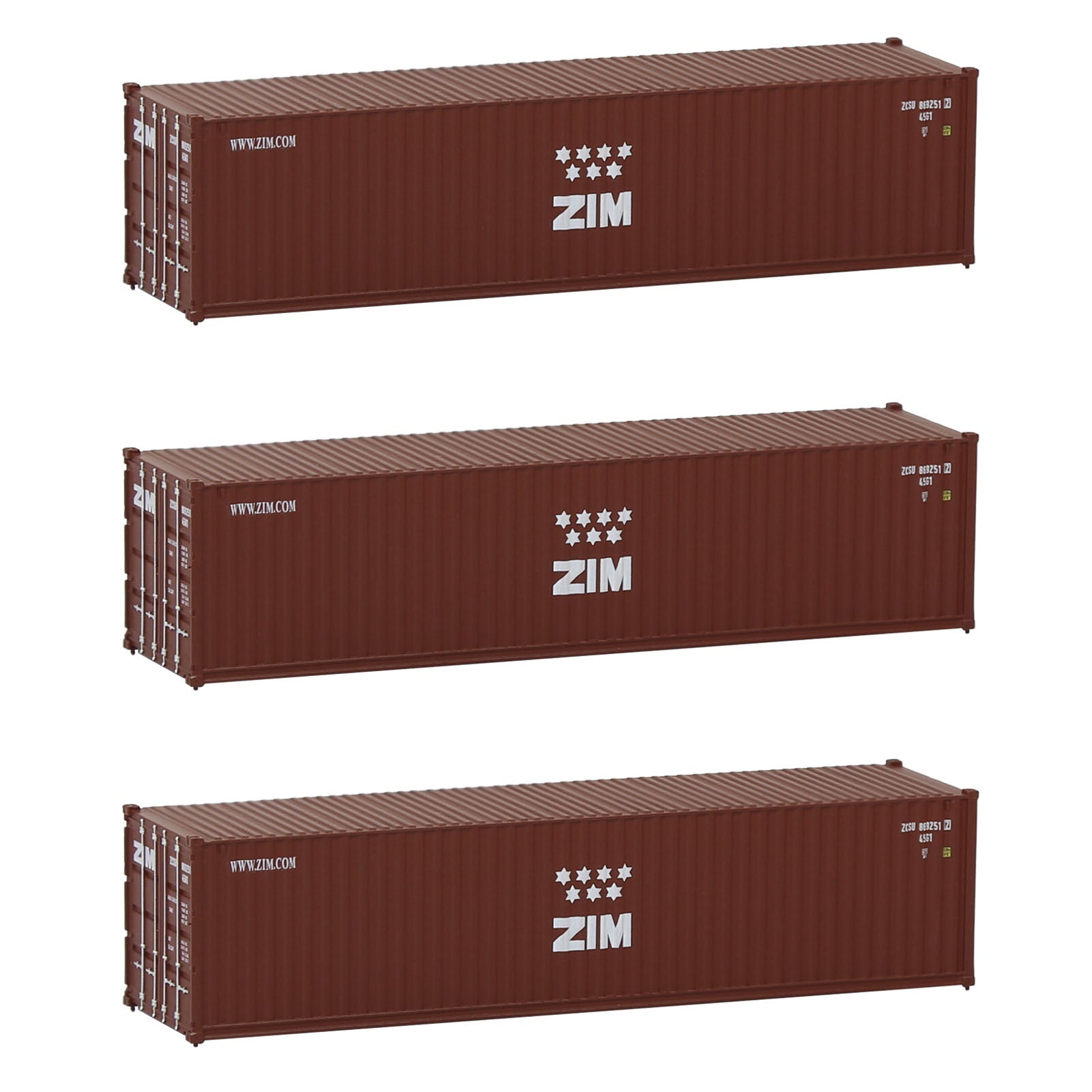 C15008 3pcs N Scale 1:160 40ft Shipping Container Model Railway
