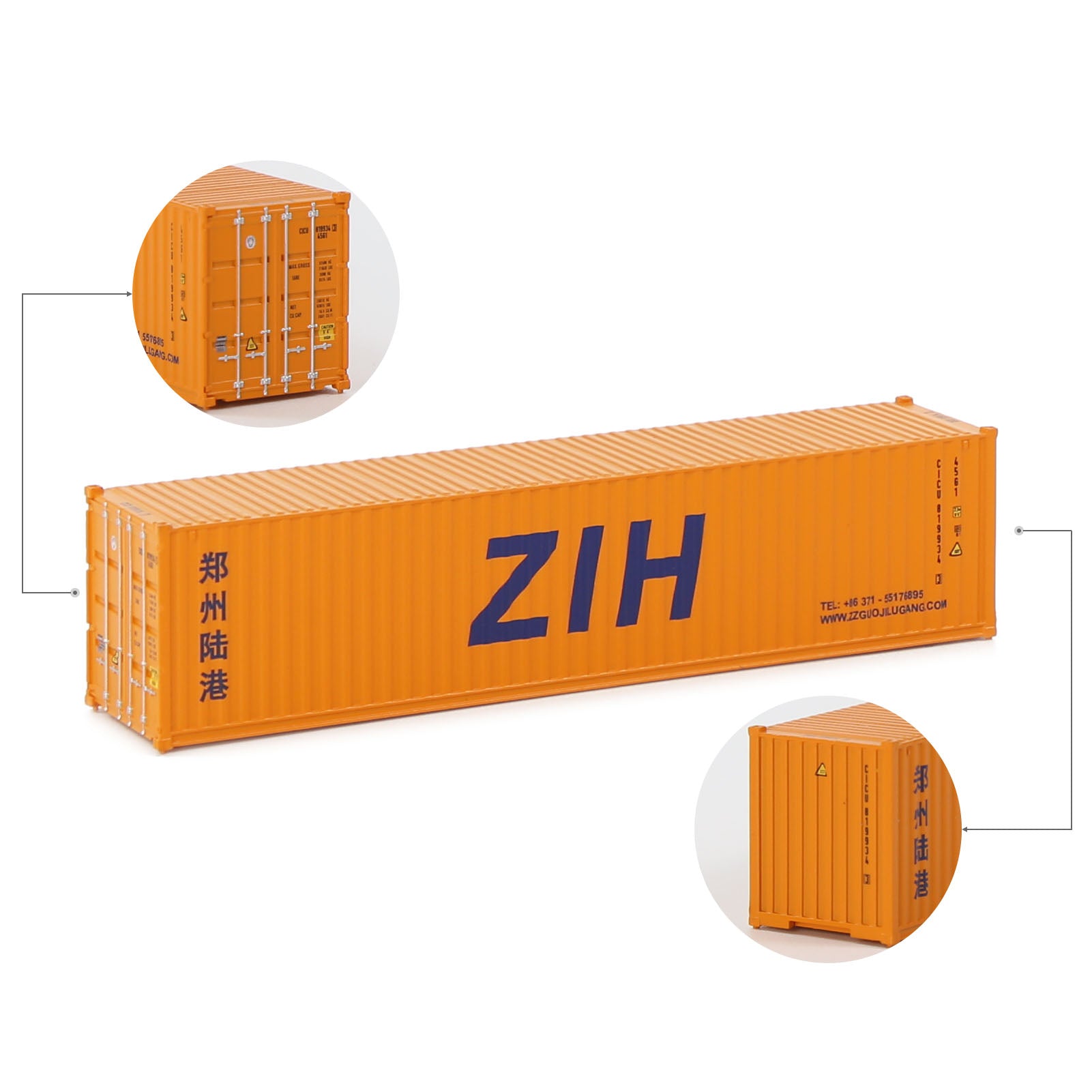 C15008 3pcs N Scale 1:160 40ft Shipping Container Model Railway