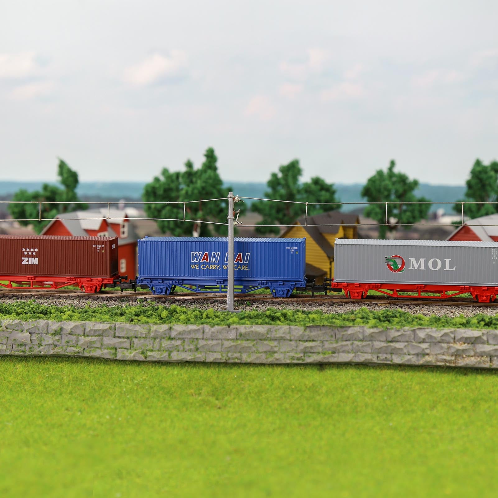 C15008 3pcs N Scale 1:160 40ft Shipping Container Model Railway