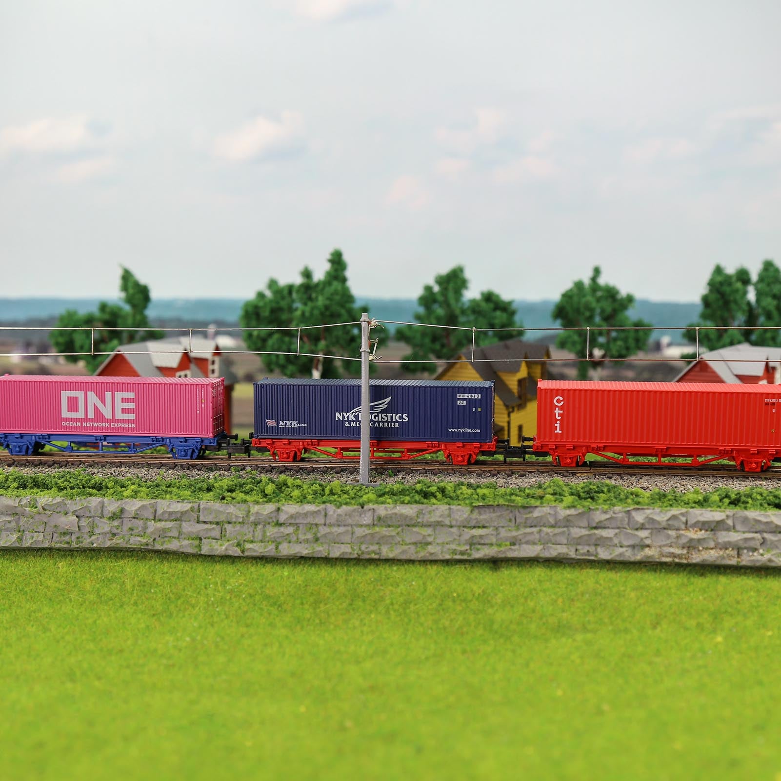 C15008 3pcs N Scale 1:160 40ft Shipping Container Model Railway