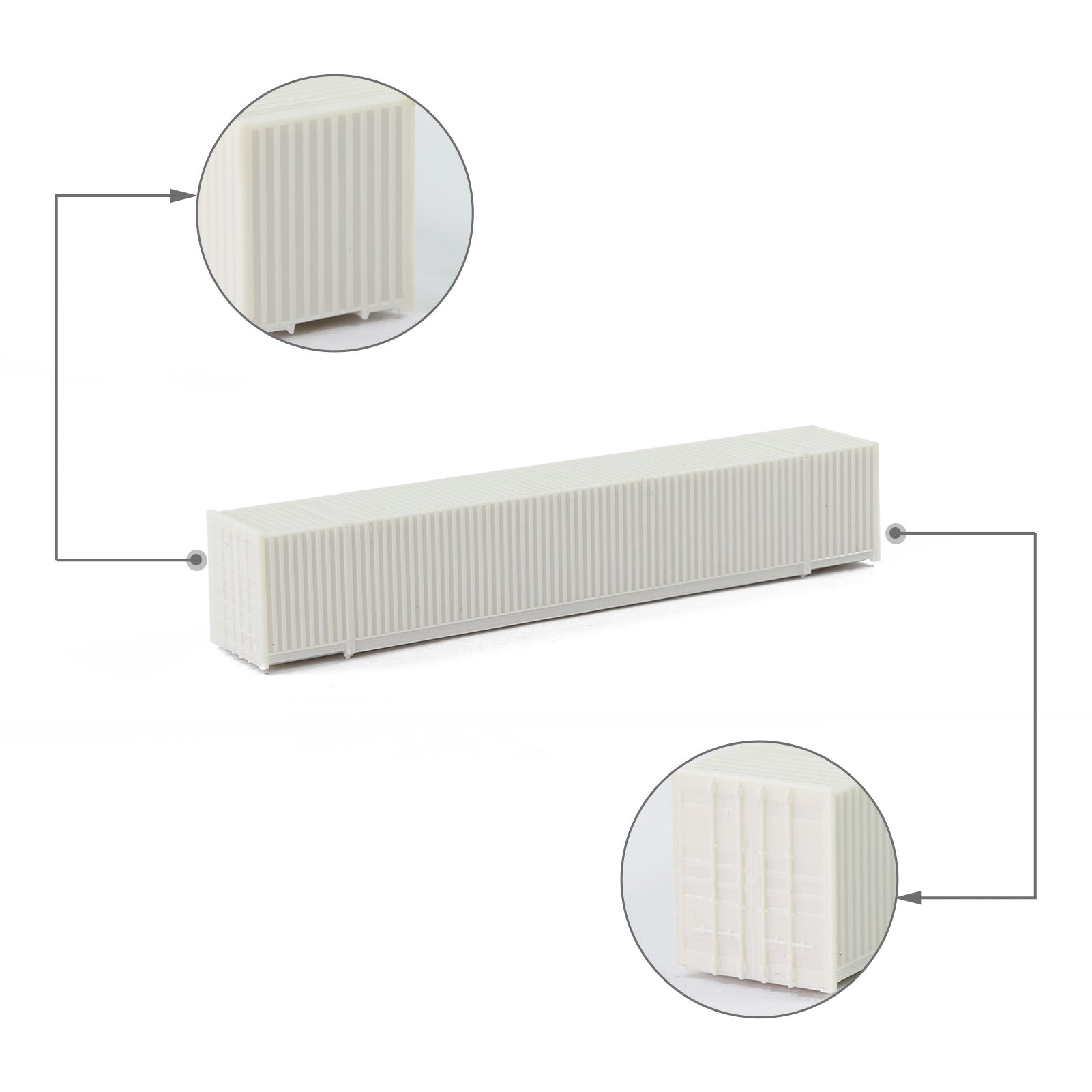 C15009JJ 9pcs N Scale 1:160 Uncolored 53ft Blank Shipping Container 53' Cargo Box