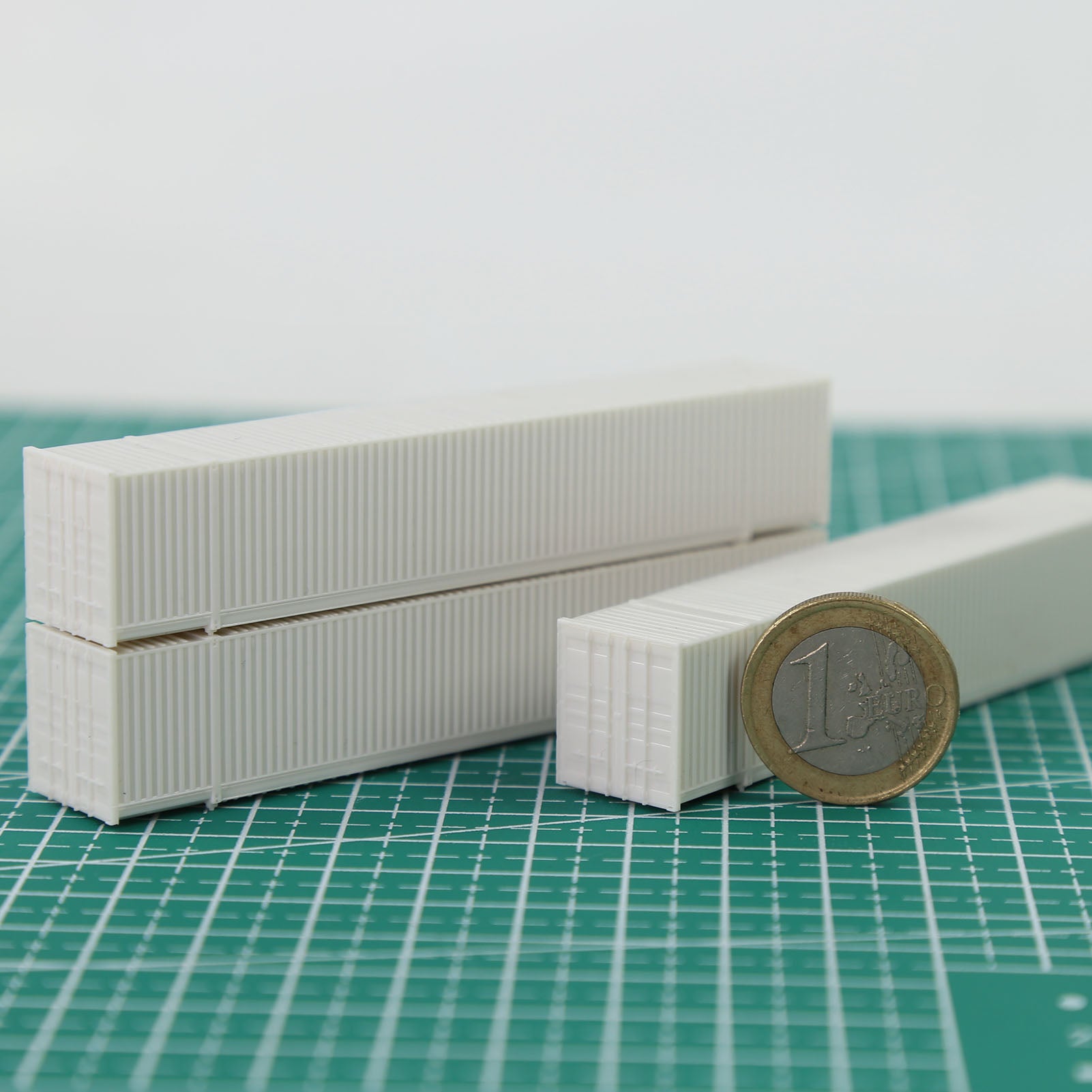 C15009JJ 9pcs N Scale 1:160 Uncolored 53ft Blank Shipping Container 53' Cargo Box