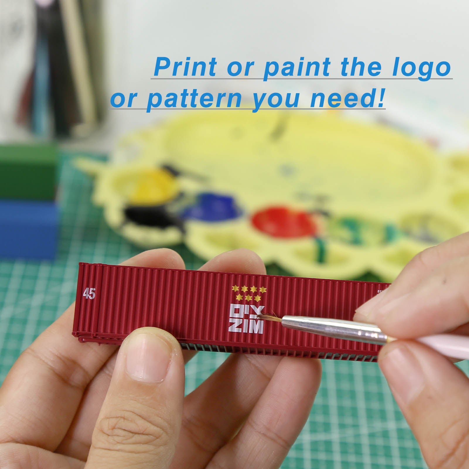 C15010 9pcs N Scale 1:160 45ft Pure Color Shipping Container