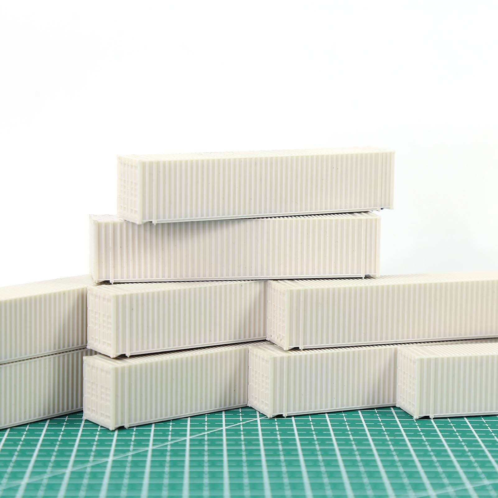 C15010JJ 9pcs N Scale 1:160 Uncolored 45ft Blank Shipping Container 45' Cargo Box