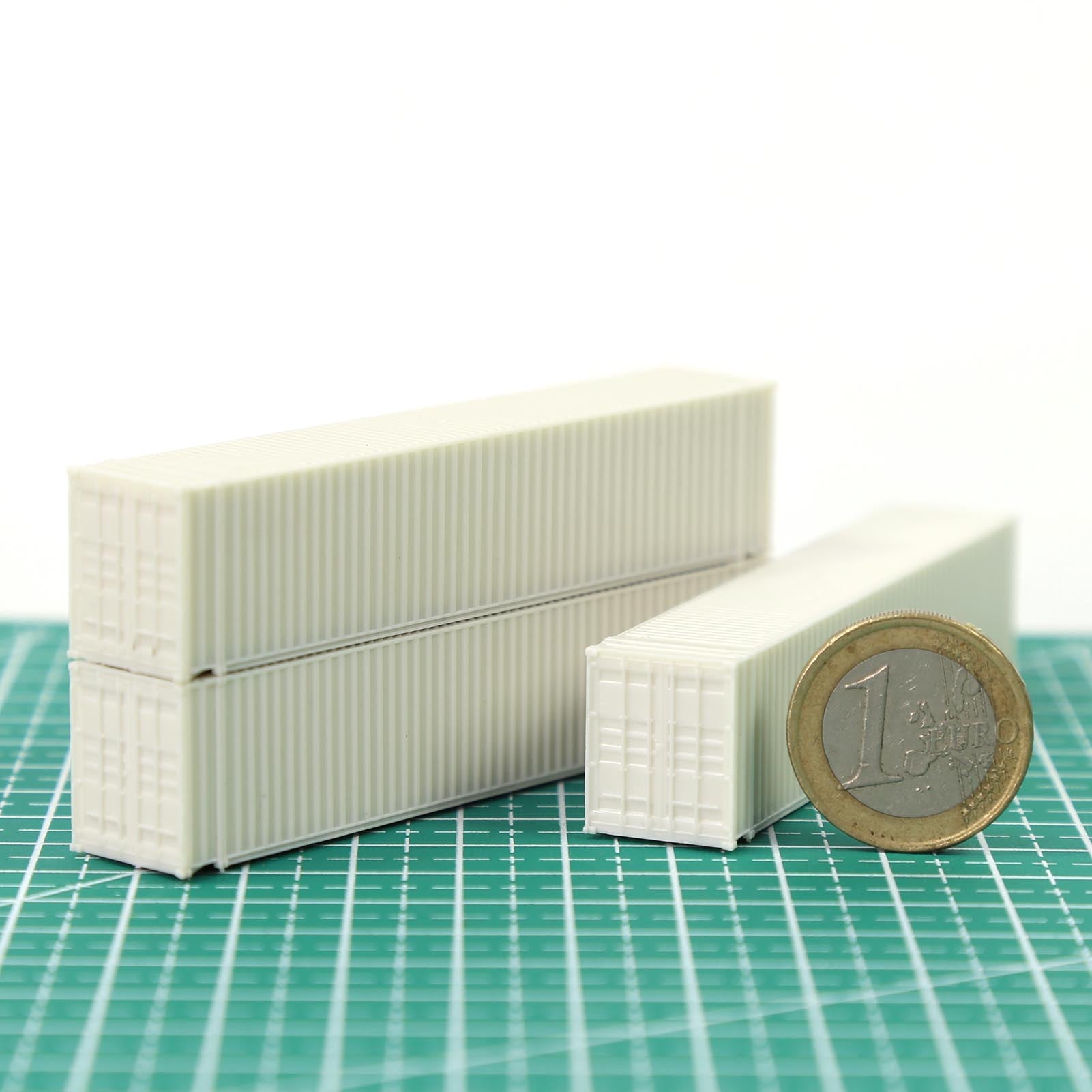 C15010JJ 9pcs N Scale 1:160 Uncolored 45ft Blank Shipping Container 45' Cargo Box