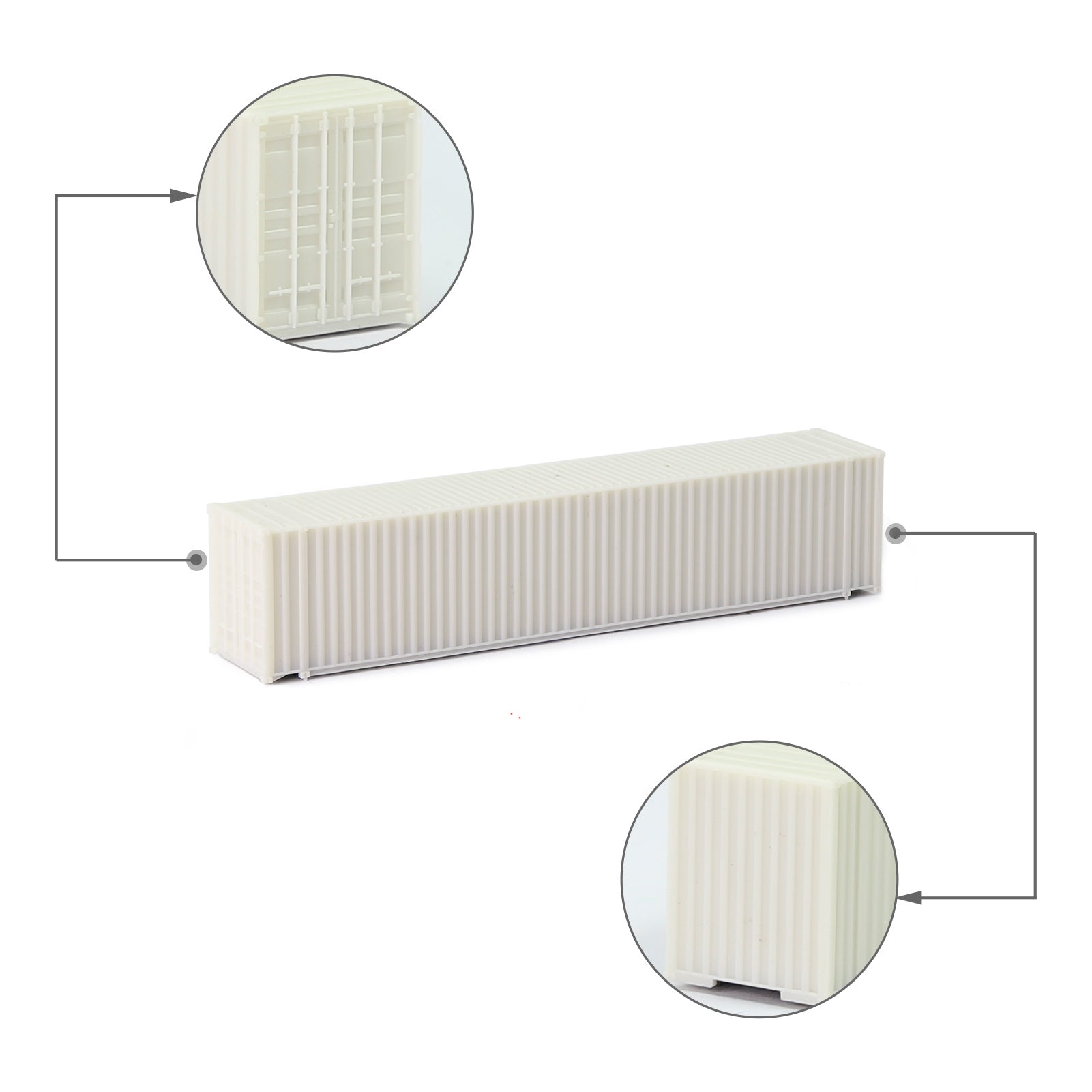 C15010JJ 9pcs N Scale 1:160 Uncolored 45ft Blank Shipping Container 45' Cargo Box