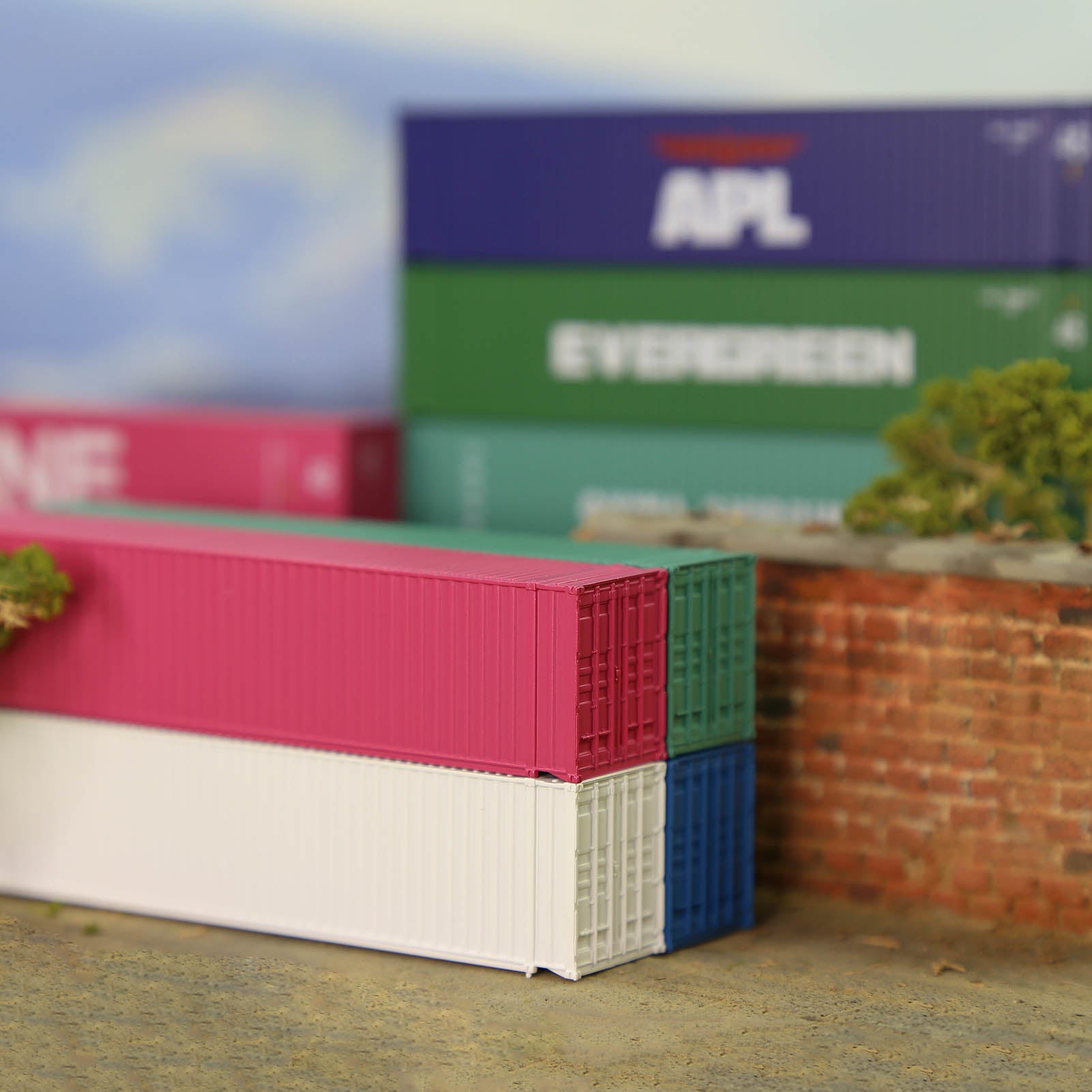 C15010JJ 9pcs N Scale 1:160 Uncolored 45ft Blank Shipping Container 45' Cargo Box