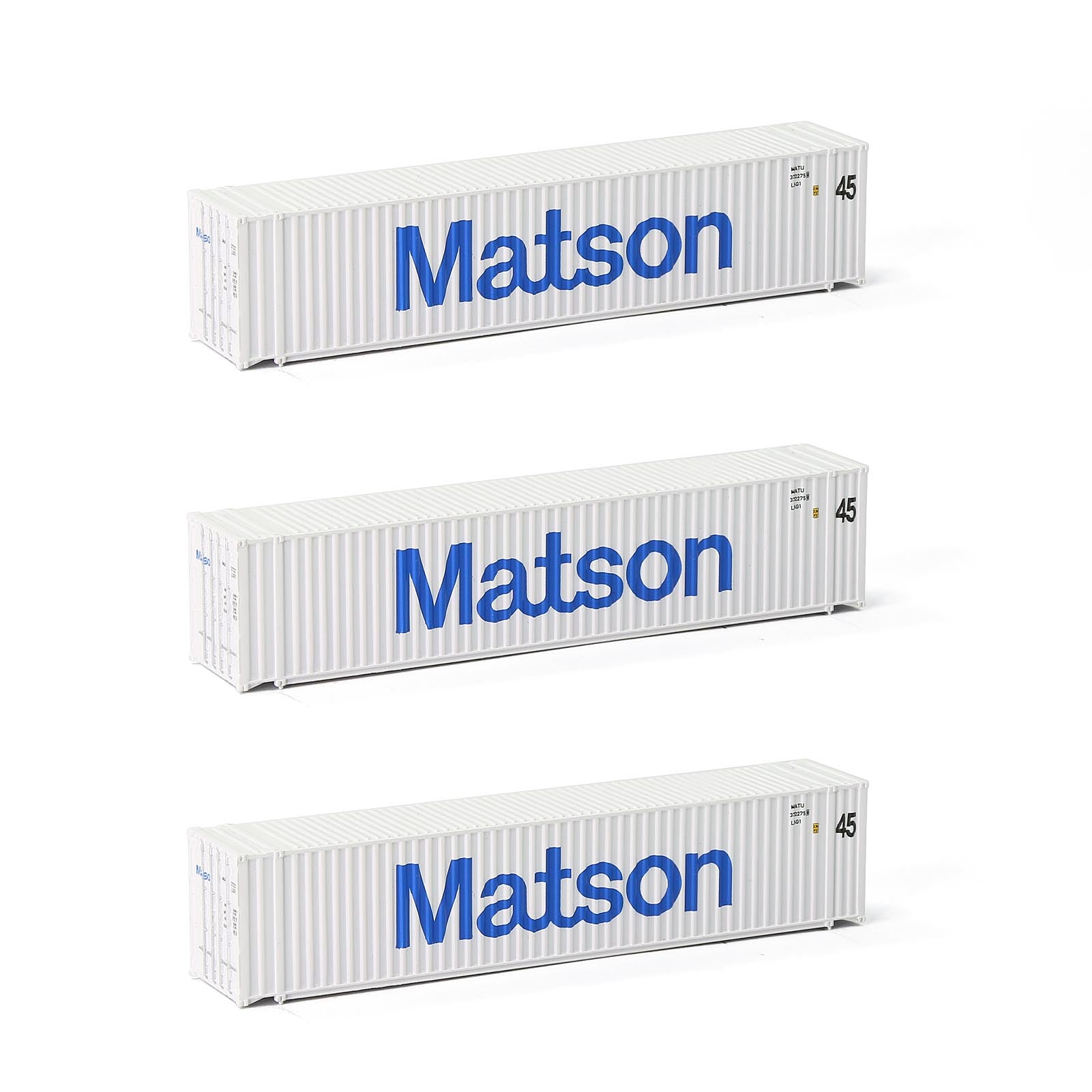 C15010 3pcs N Scale 1:160 45ft Shipping Container with Magets