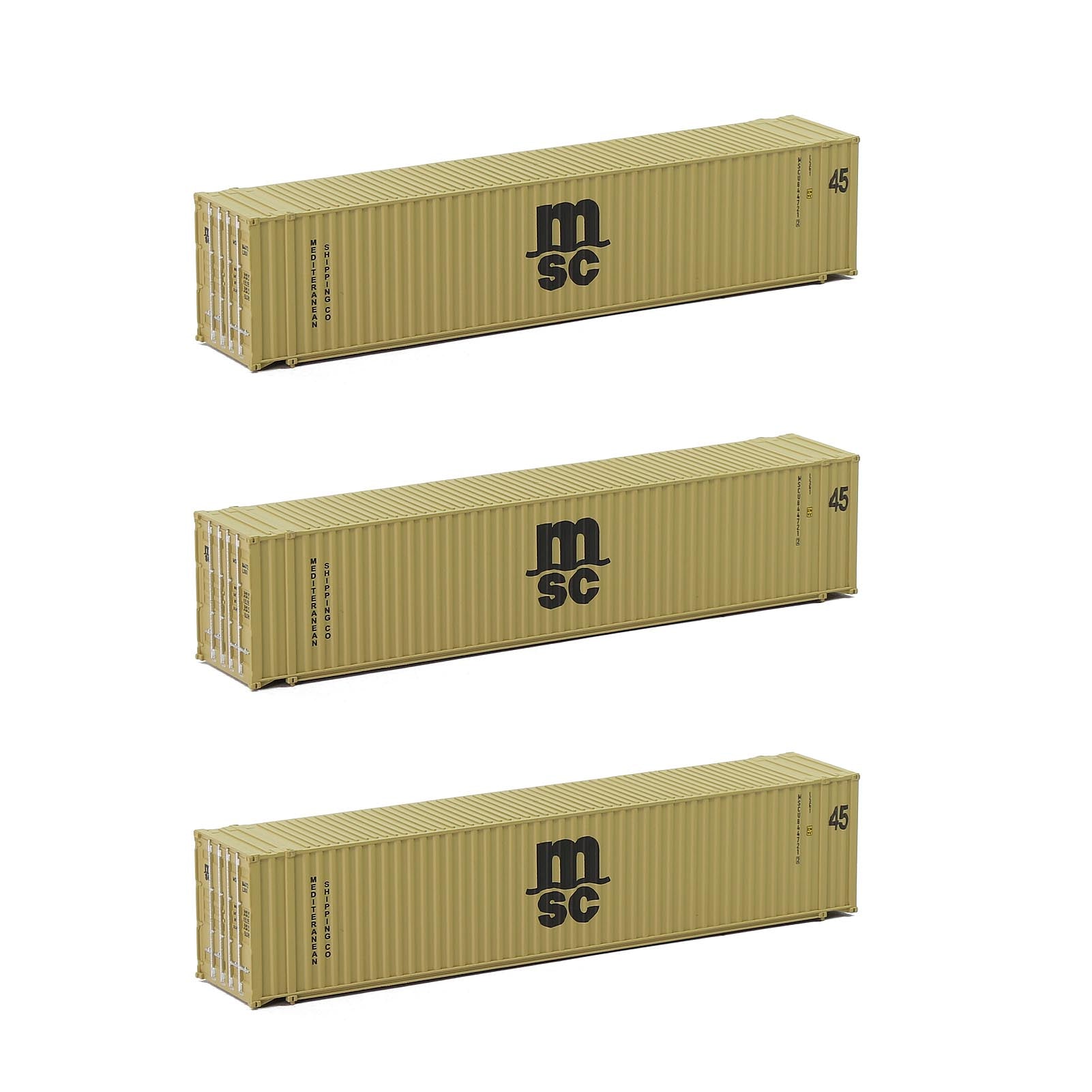 C15010 3pcs N Scale 1:160 45ft Shipping Container with Magets