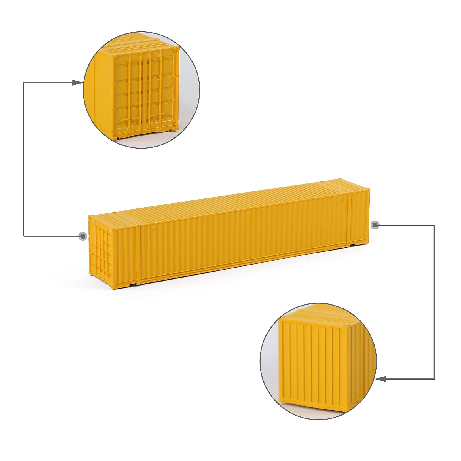 C15019 9pcs N Scale 1:160 Different Colored 48ft Blank Container Undecorated