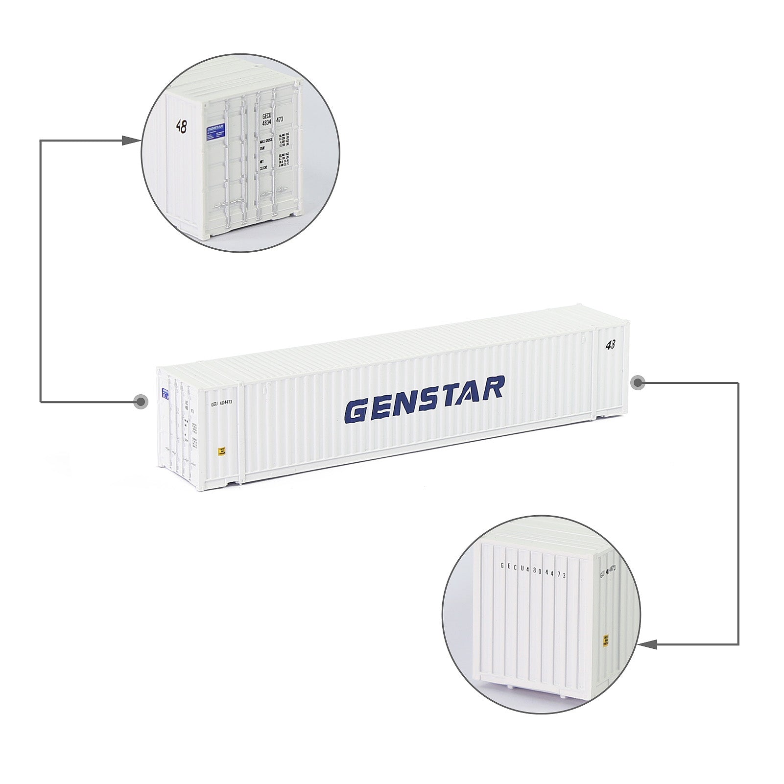 C15019 3pcs N Scale 1:160 Shipping Container 48ft Cargo Box with Magets