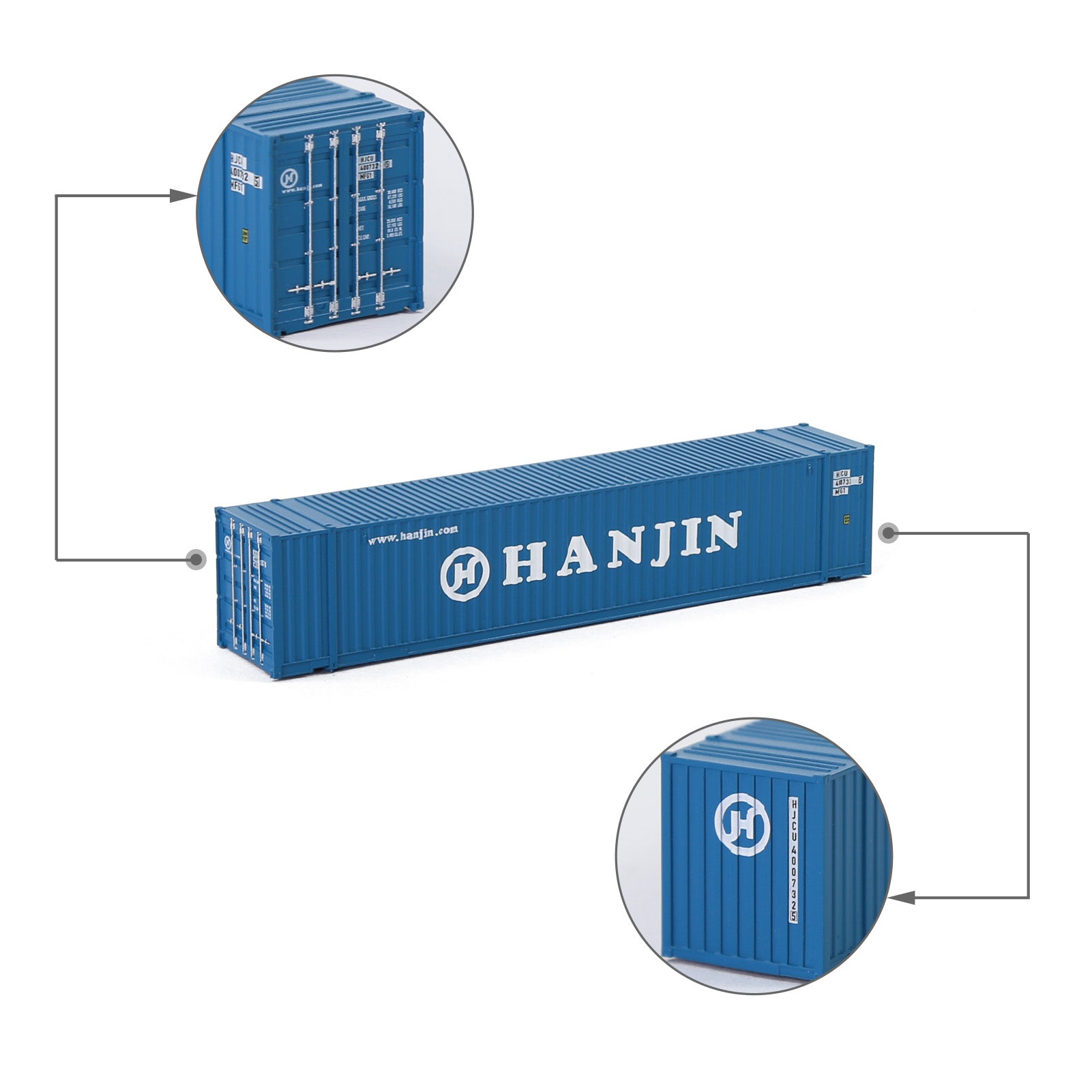 C15019 3pcs N Scale 1:160 Shipping Container 48ft Cargo Box with Magets