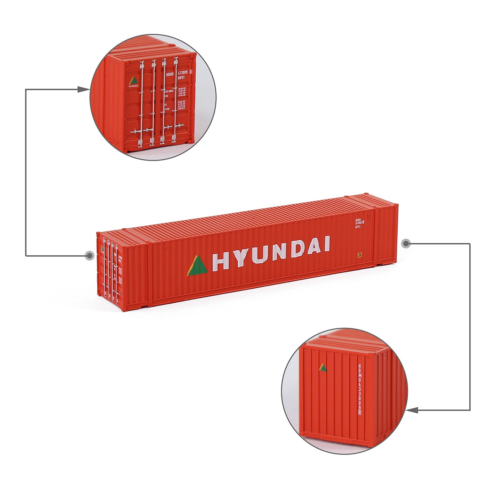 C15019 3pcs N Scale 1:160 Shipping Container 48ft Cargo Box with Magets