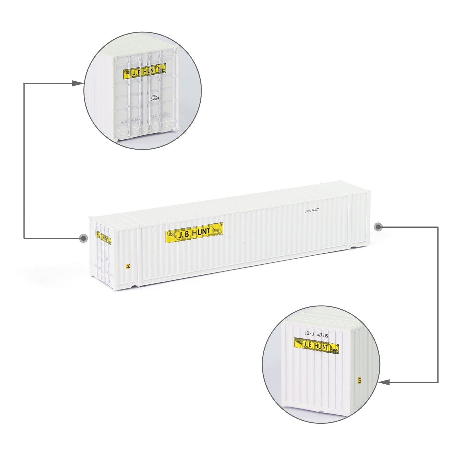 C15019 3pcs N Scale 1:160 Shipping Container 48ft Cargo Box with Magets