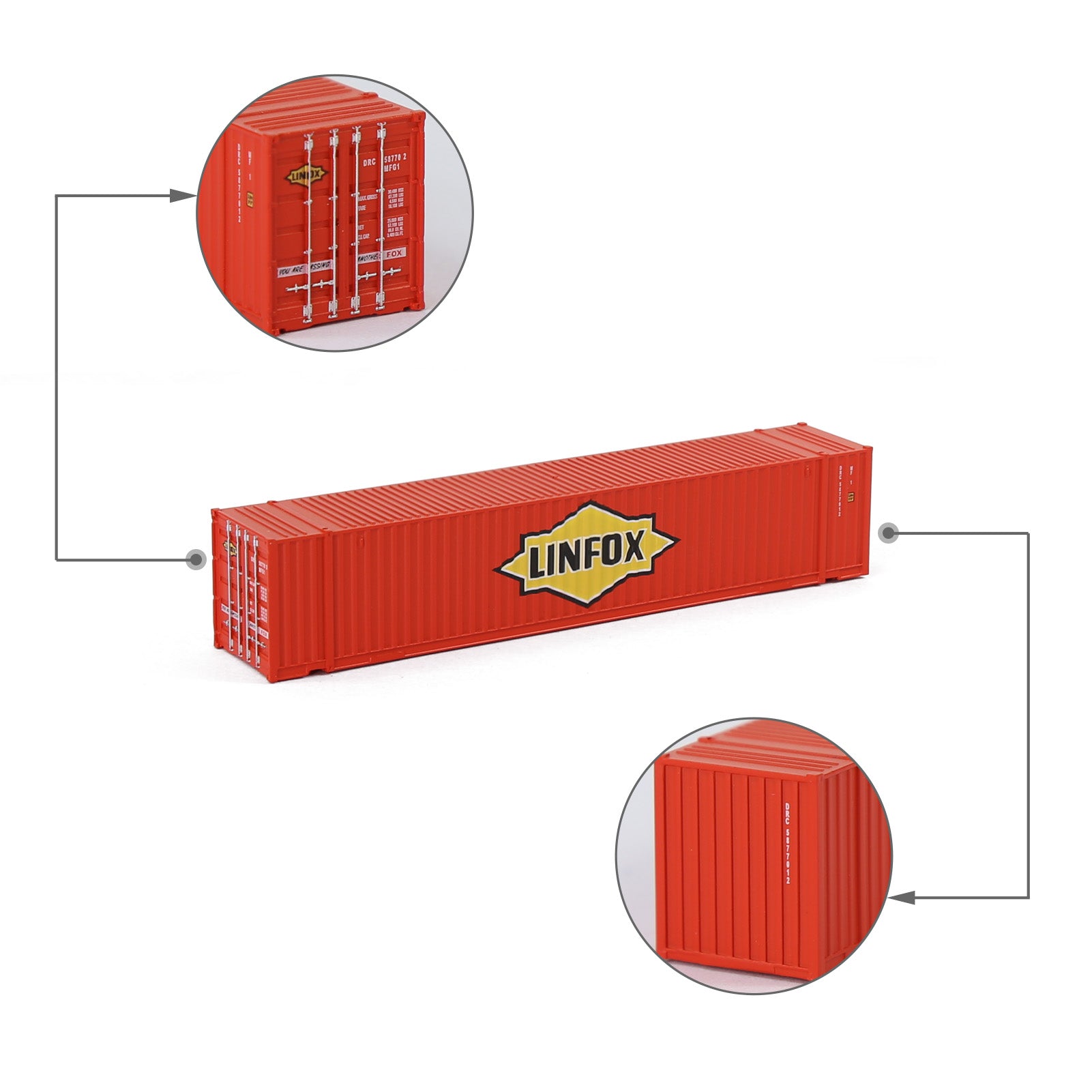 C15019 3pcs N Scale 1:160 Shipping Container 48ft Cargo Box with Magets