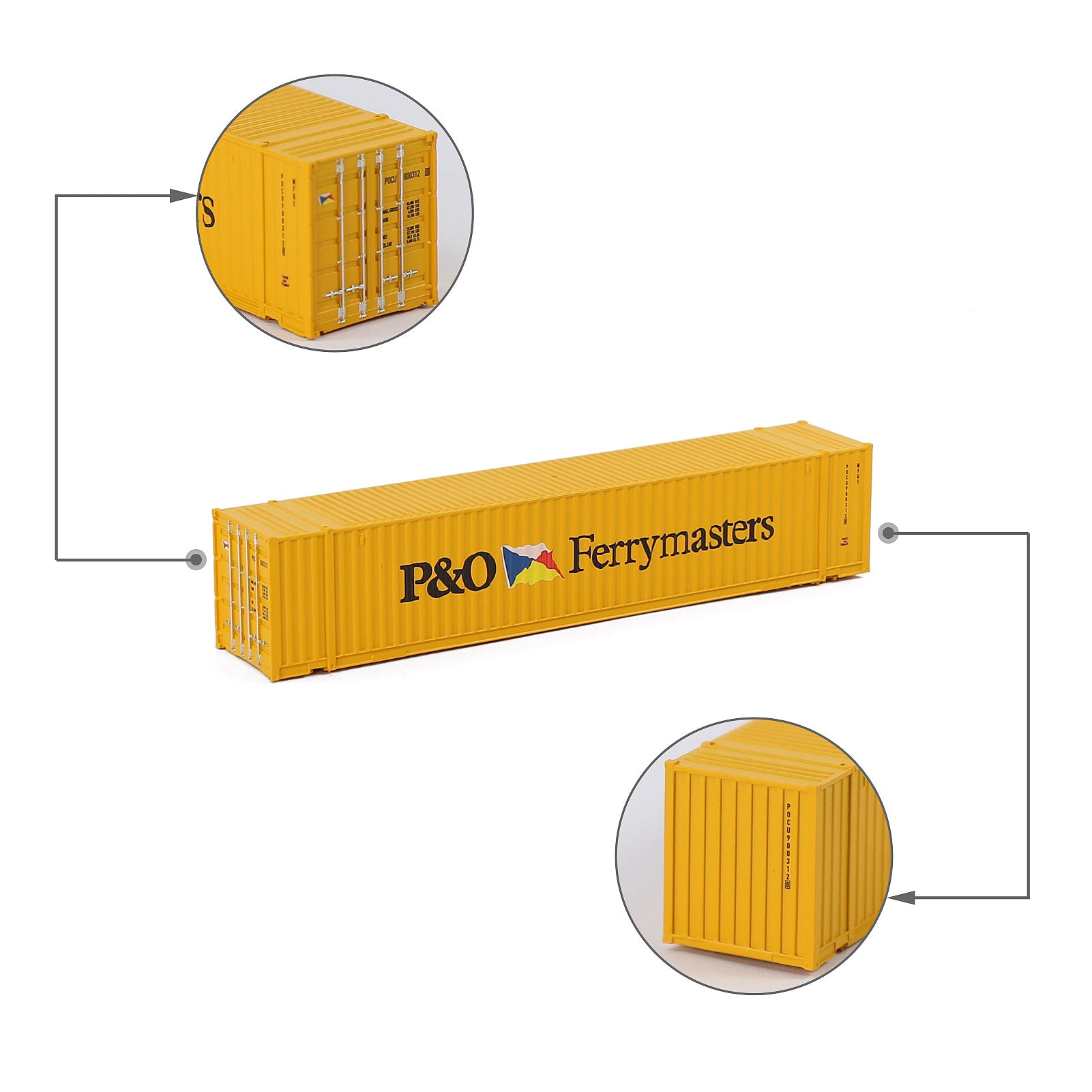 C15019 3pcs N Scale 1:160 Shipping Container 48ft Cargo Box with Magets