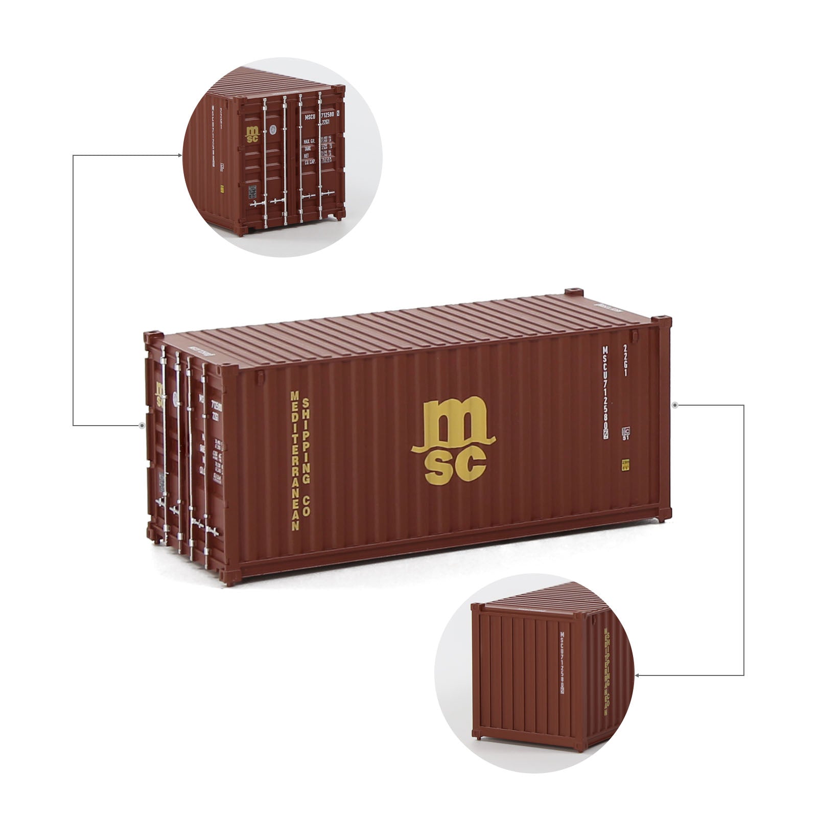 C8726 1pc HO Scale 1:87 20ft Painted Shipping Container
