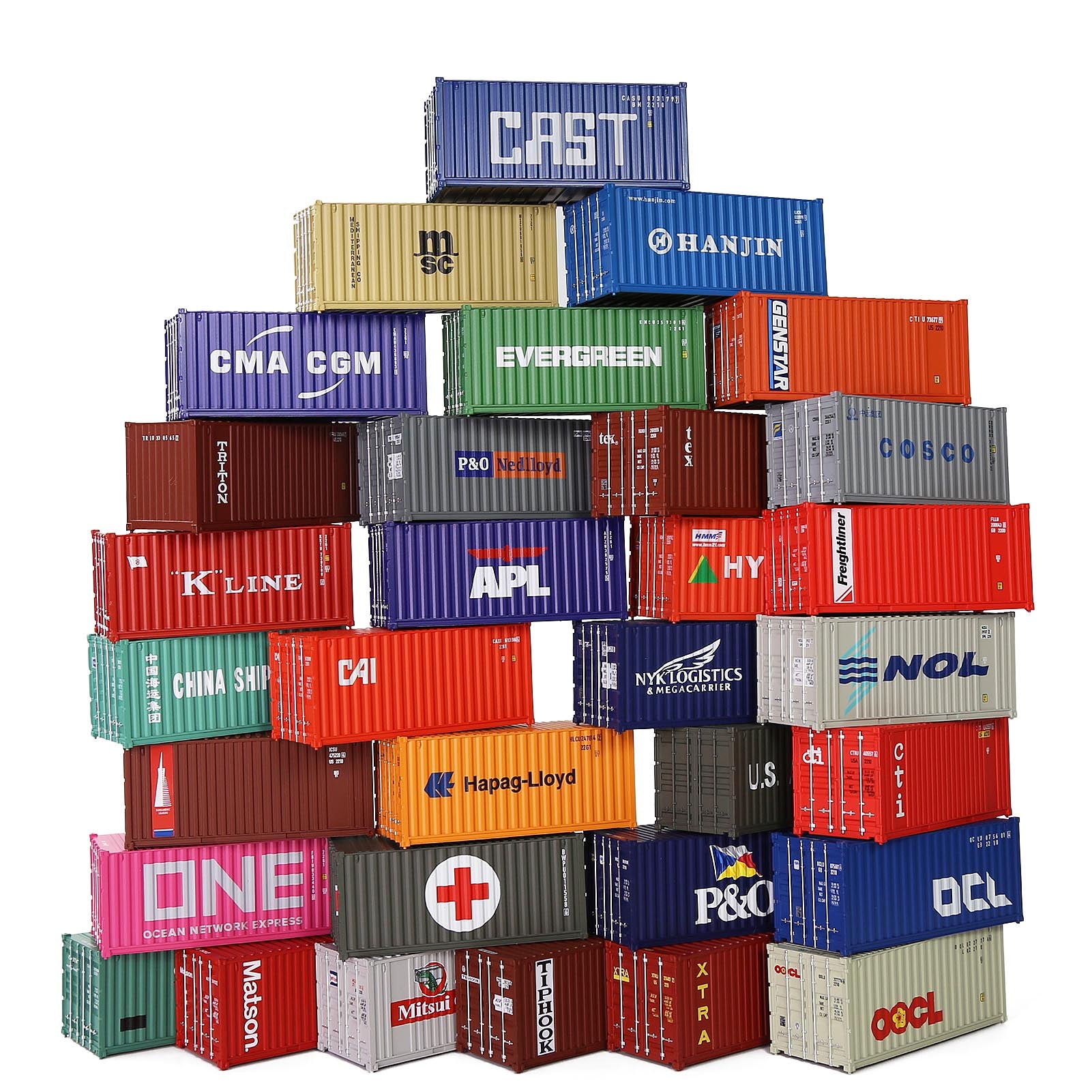 C8726 1pc HO Scale 1:87 20ft Painted Shipping Container