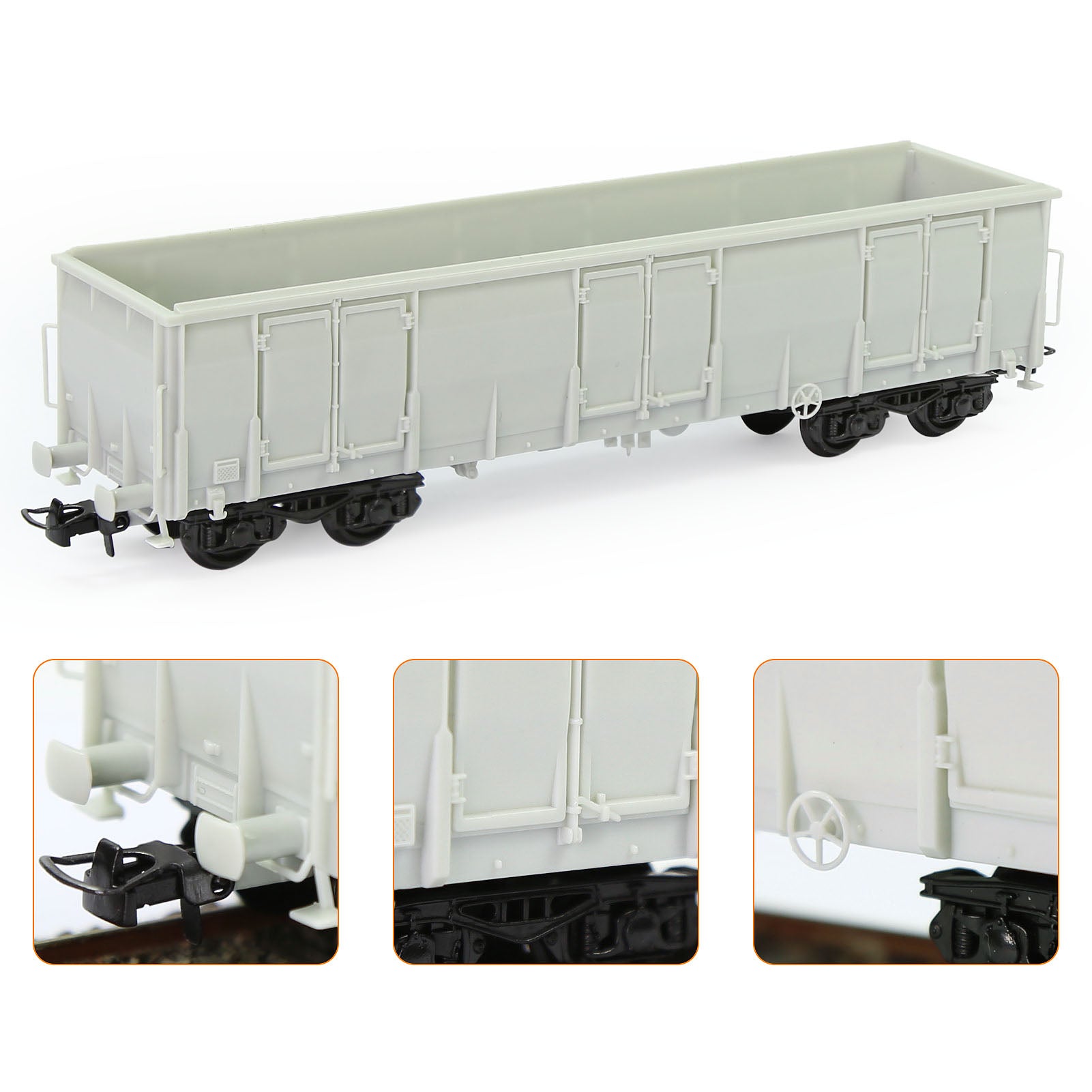 C8742JJ 1pc HO Scale 1:87 Blank Unassembled Gondola Car Model Railway DIY Wagon